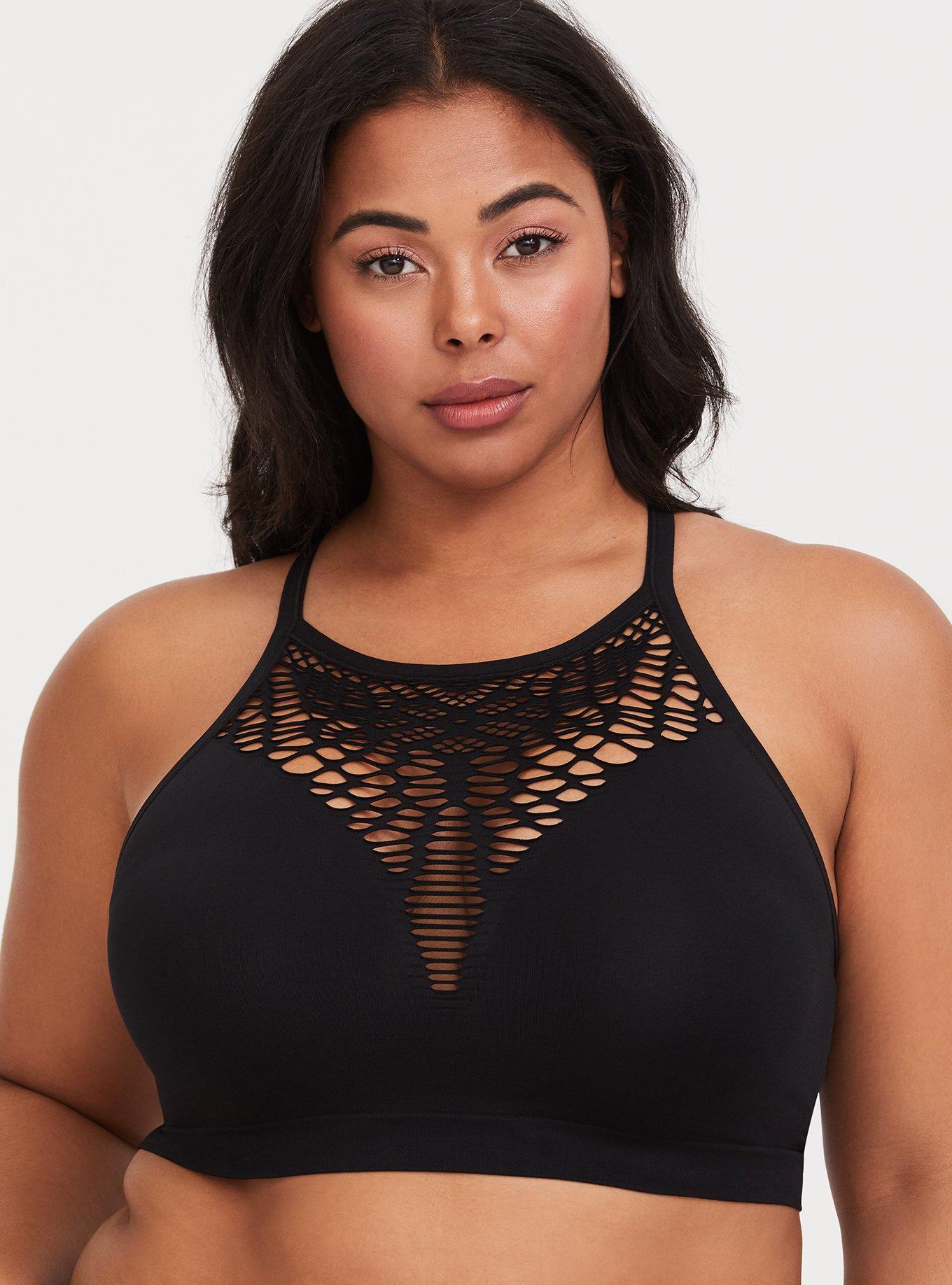 Seamless Fishnet High Neck Bralette