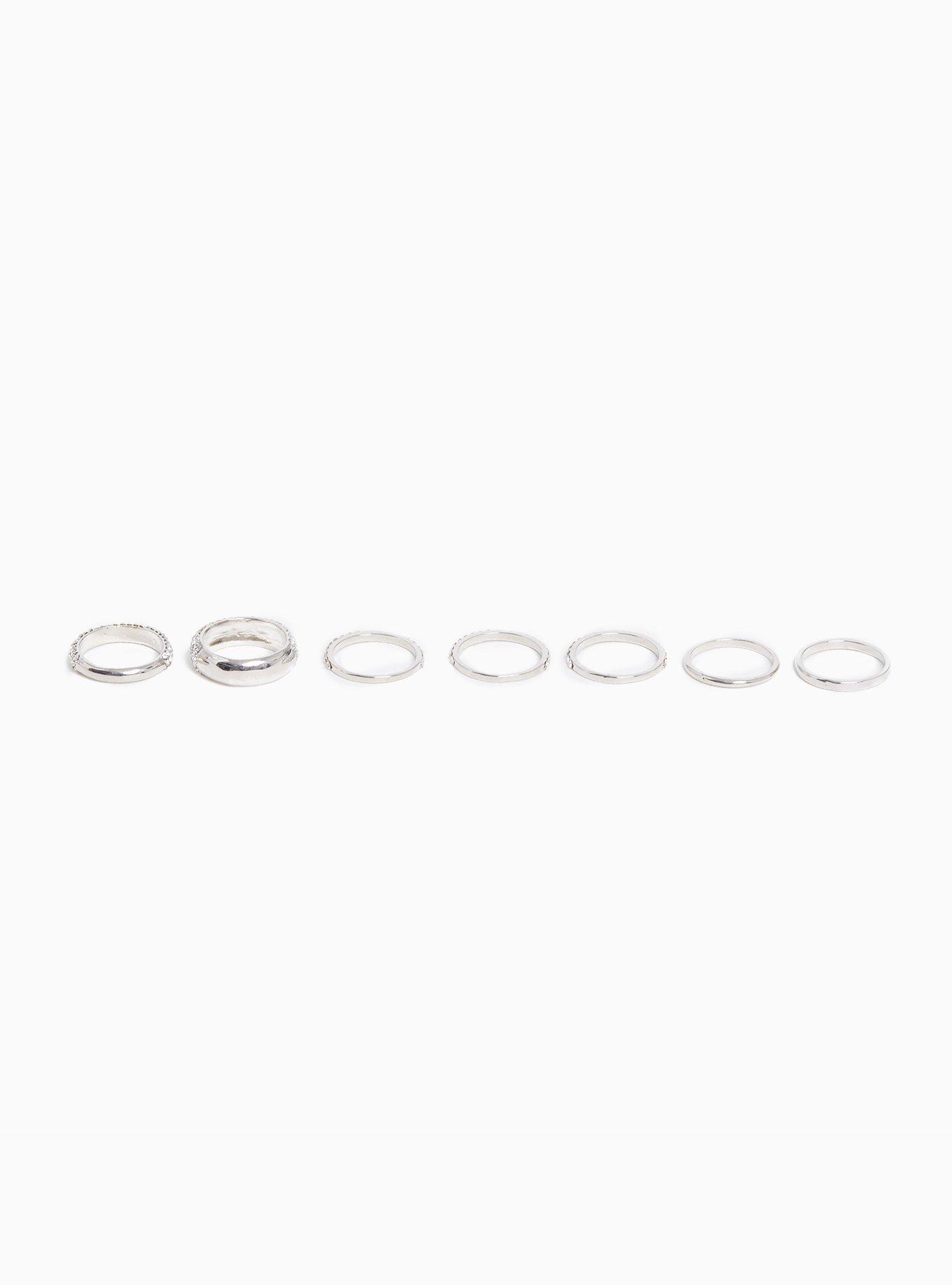 Pave Ring Set, SILVER, alternate