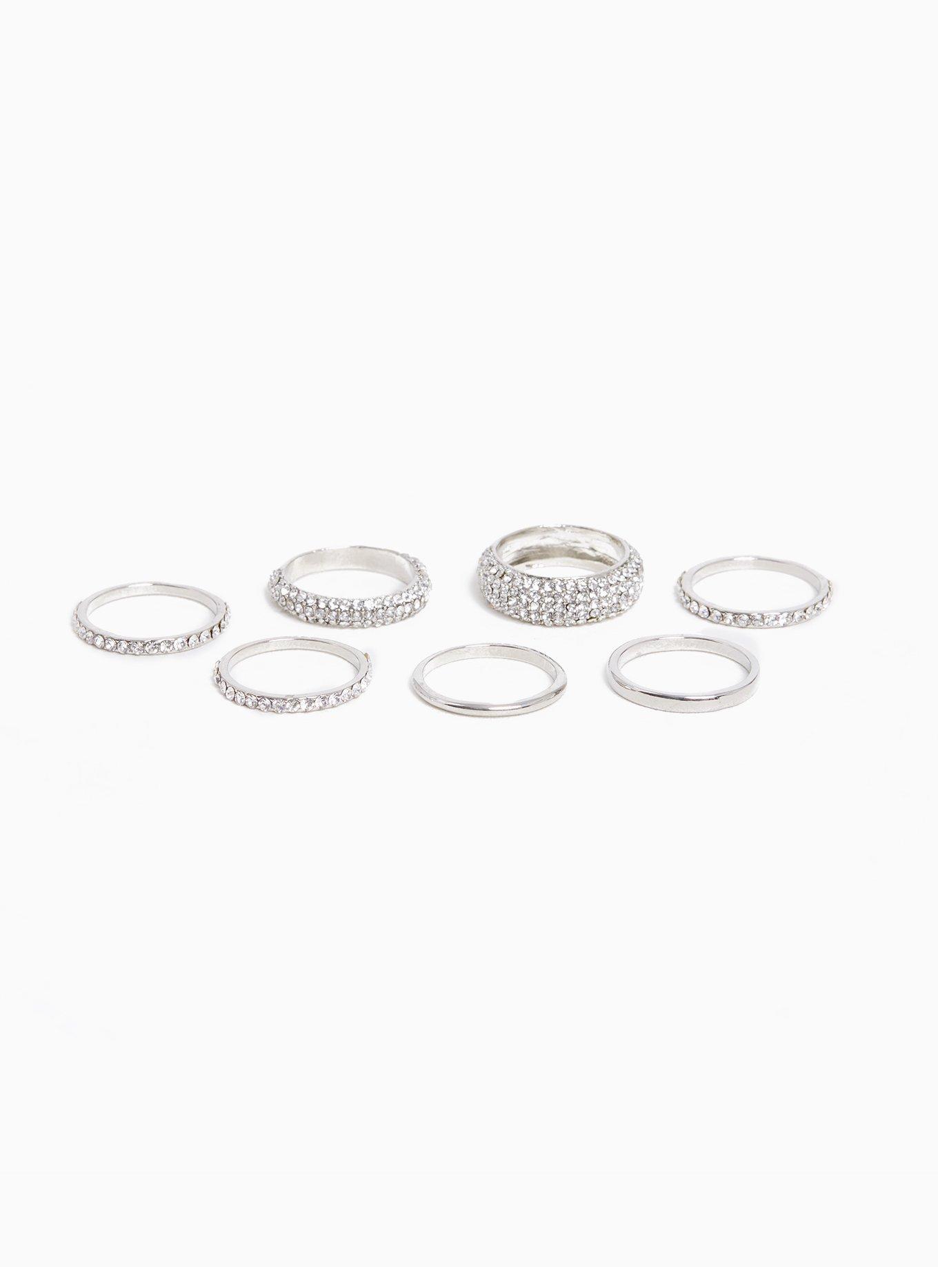 Pave Ring Set, SILVER, alternate