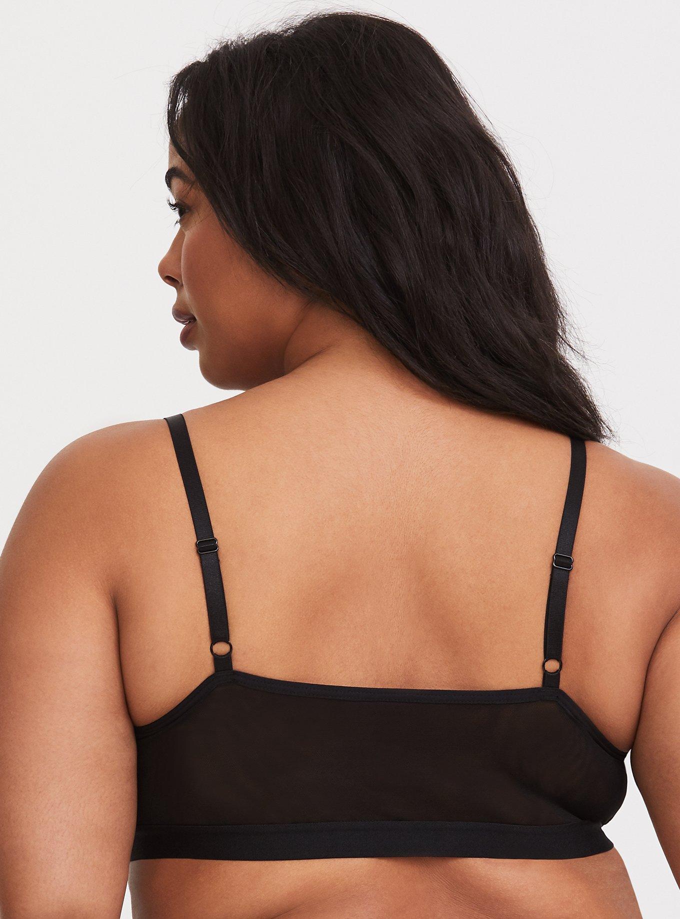 Plus Size - Lightly Lined Mesh And Lace Bralette - Torrid