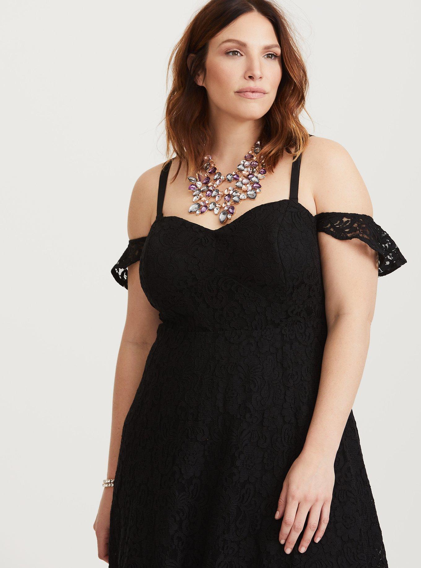 Plus Size - Special Occasion Black Lace Midi Dress - Torrid