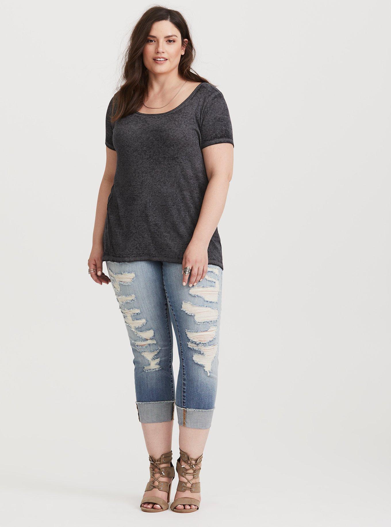 Crop Boyfriend Jean - Vintage Stretch Light Wash, BLUE, alternate