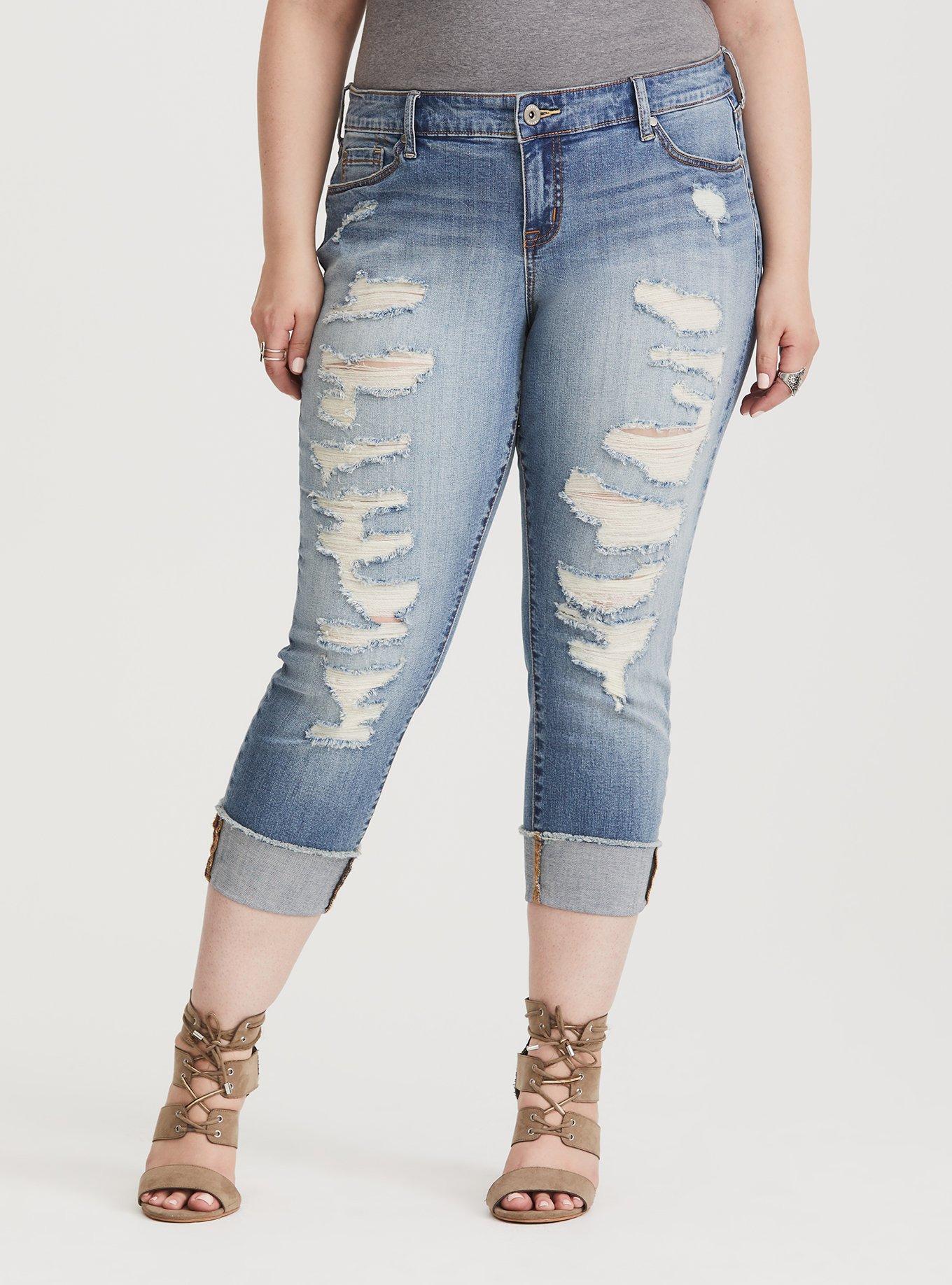 Crop Boyfriend Jean - Vintage Stretch Light Wash, BLUE, hi-res