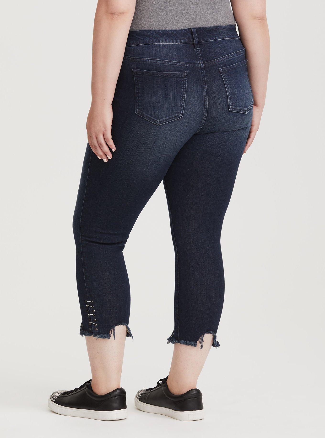 Plus Size Crop Classic Skinny Jean - Premium Stretch Dark Wash, TANGIER, alternate