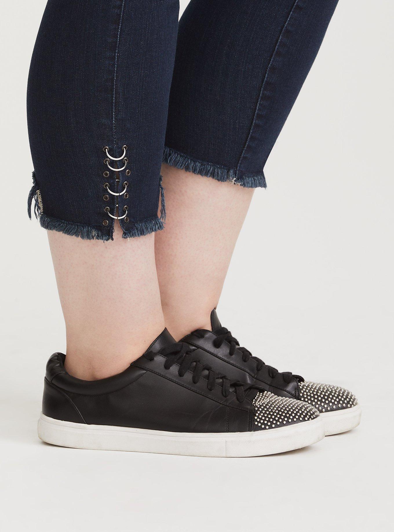 Plus Size Crop Classic Skinny Jean - Premium Stretch Dark Wash, TANGIER, alternate