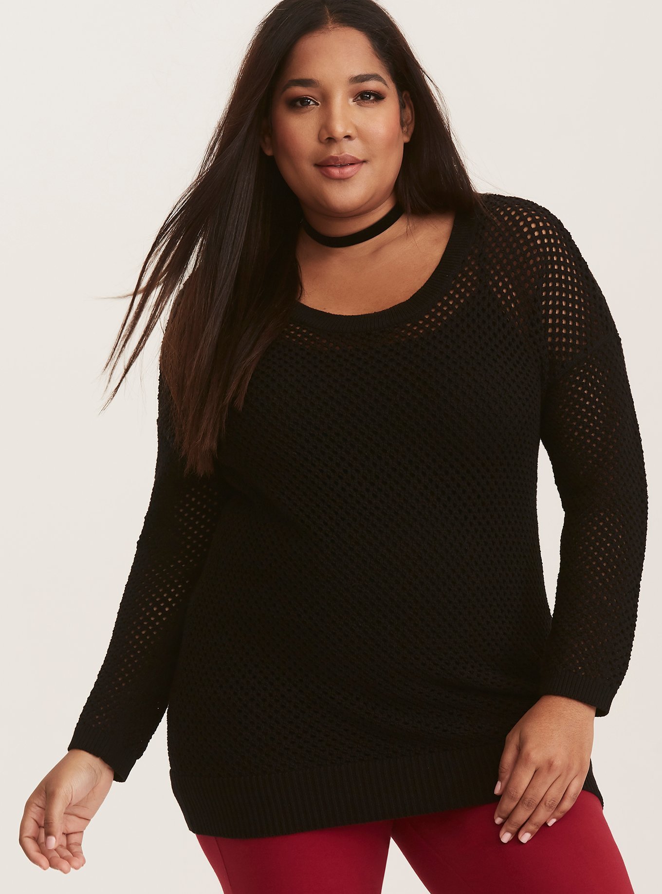 Tunique Pull DENIM & COMPANY - Taille L, Vert Lime - Maille Ajourée Avec Débardeur Assorti