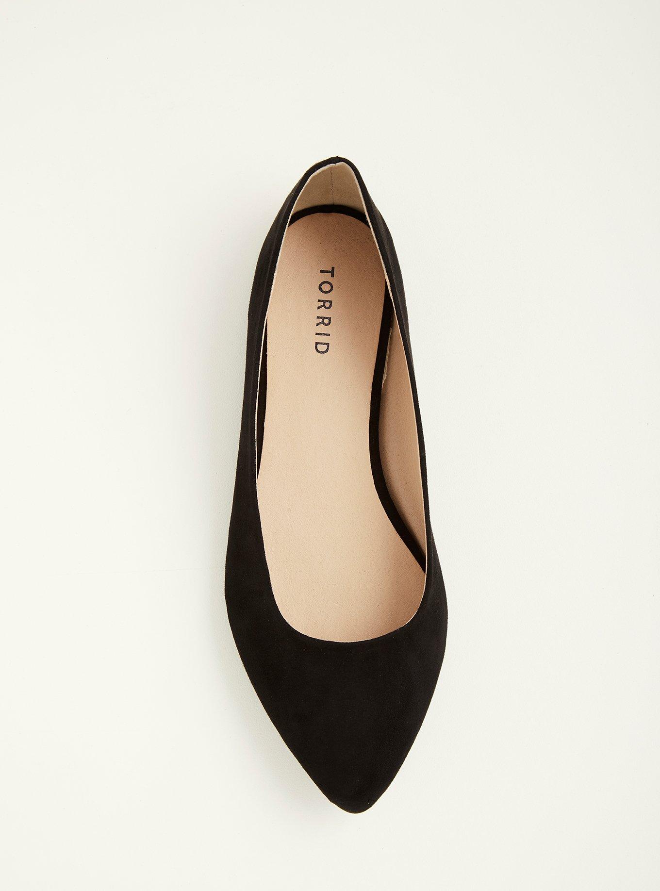 Wide width hot sale black flats