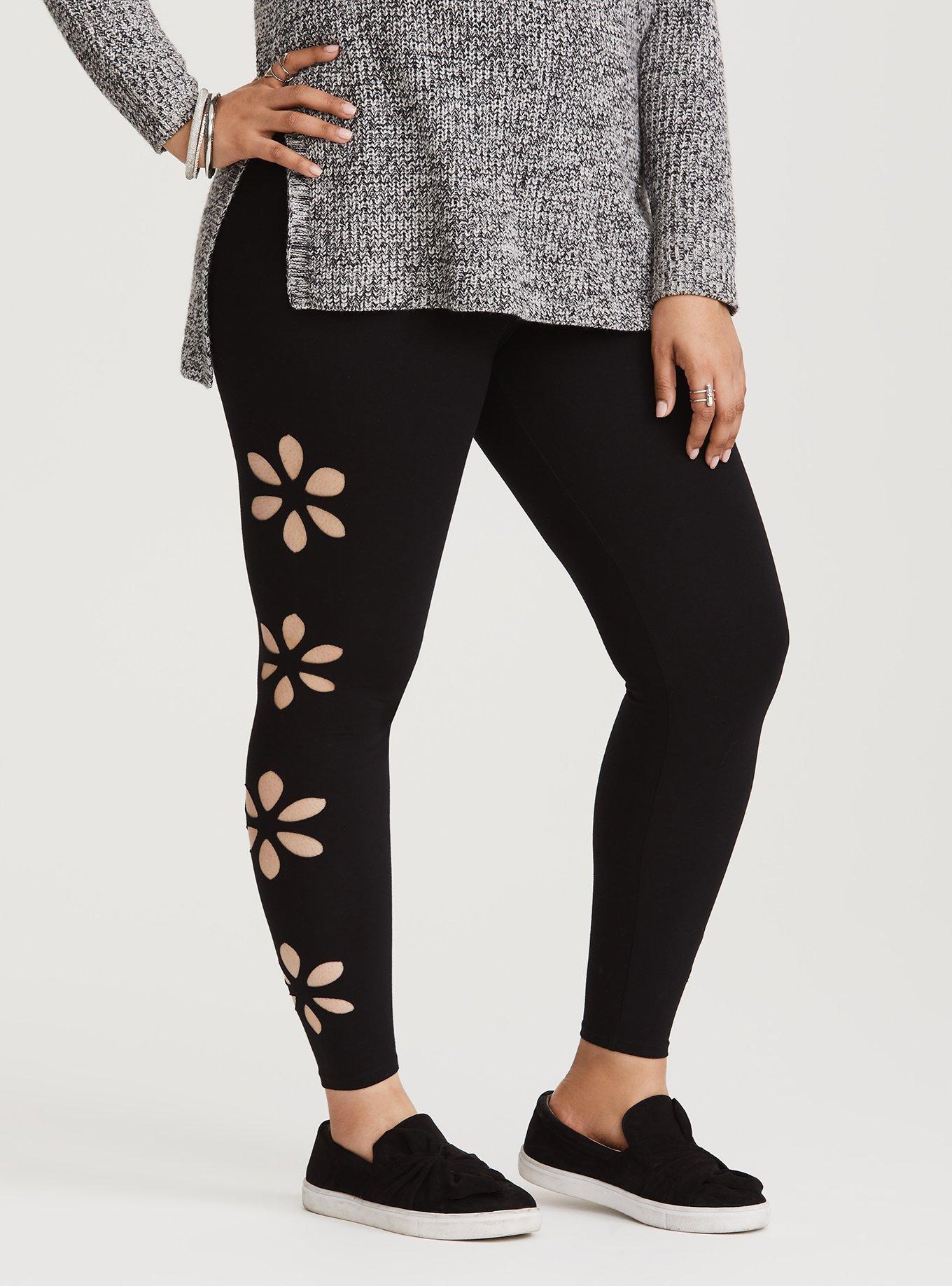 Katherine Laser-Cut Leggings in Black - ShopperBoard