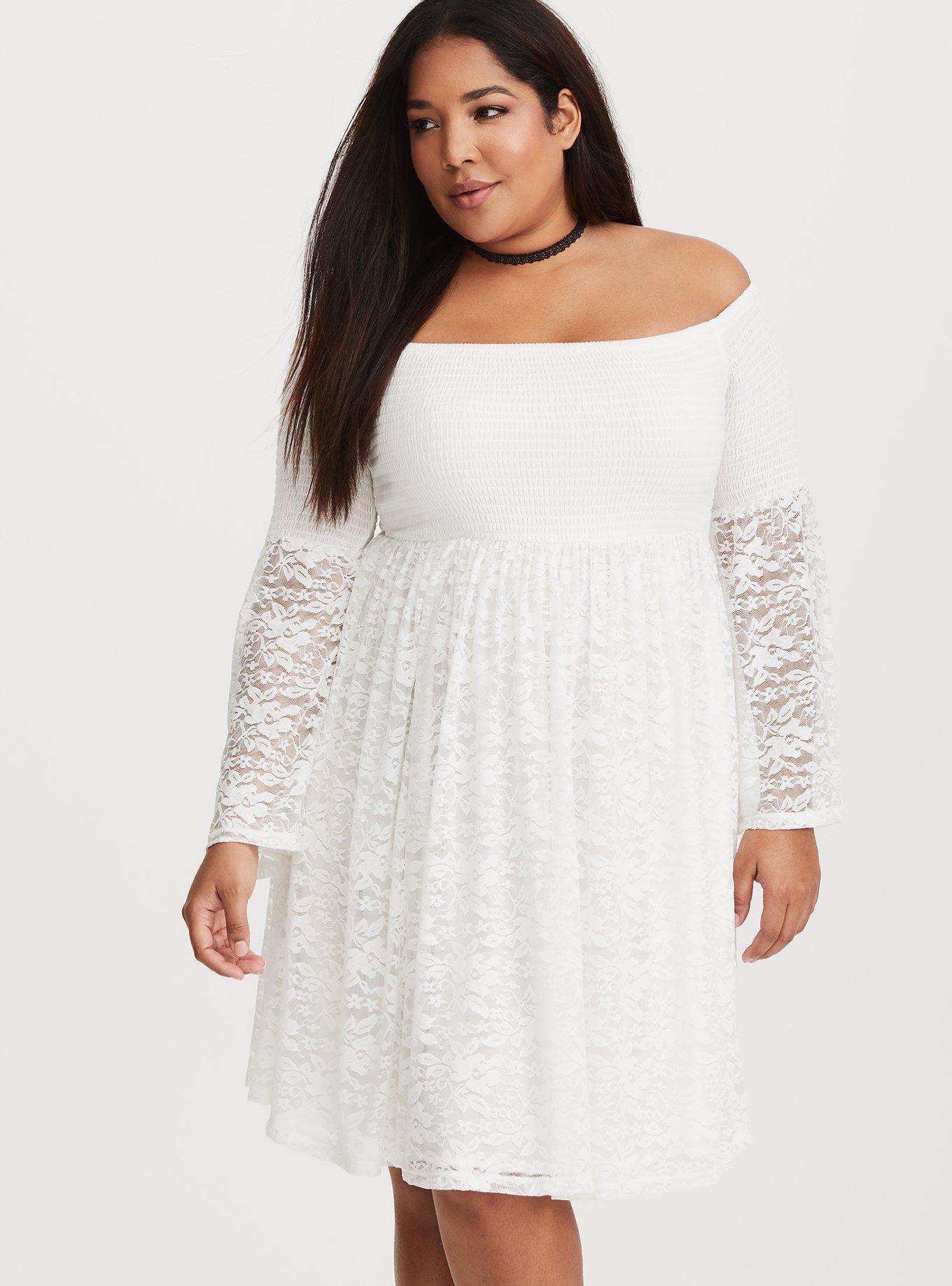 Plus Size - Mini Challis Shirred-Front Skater Dress - Torrid