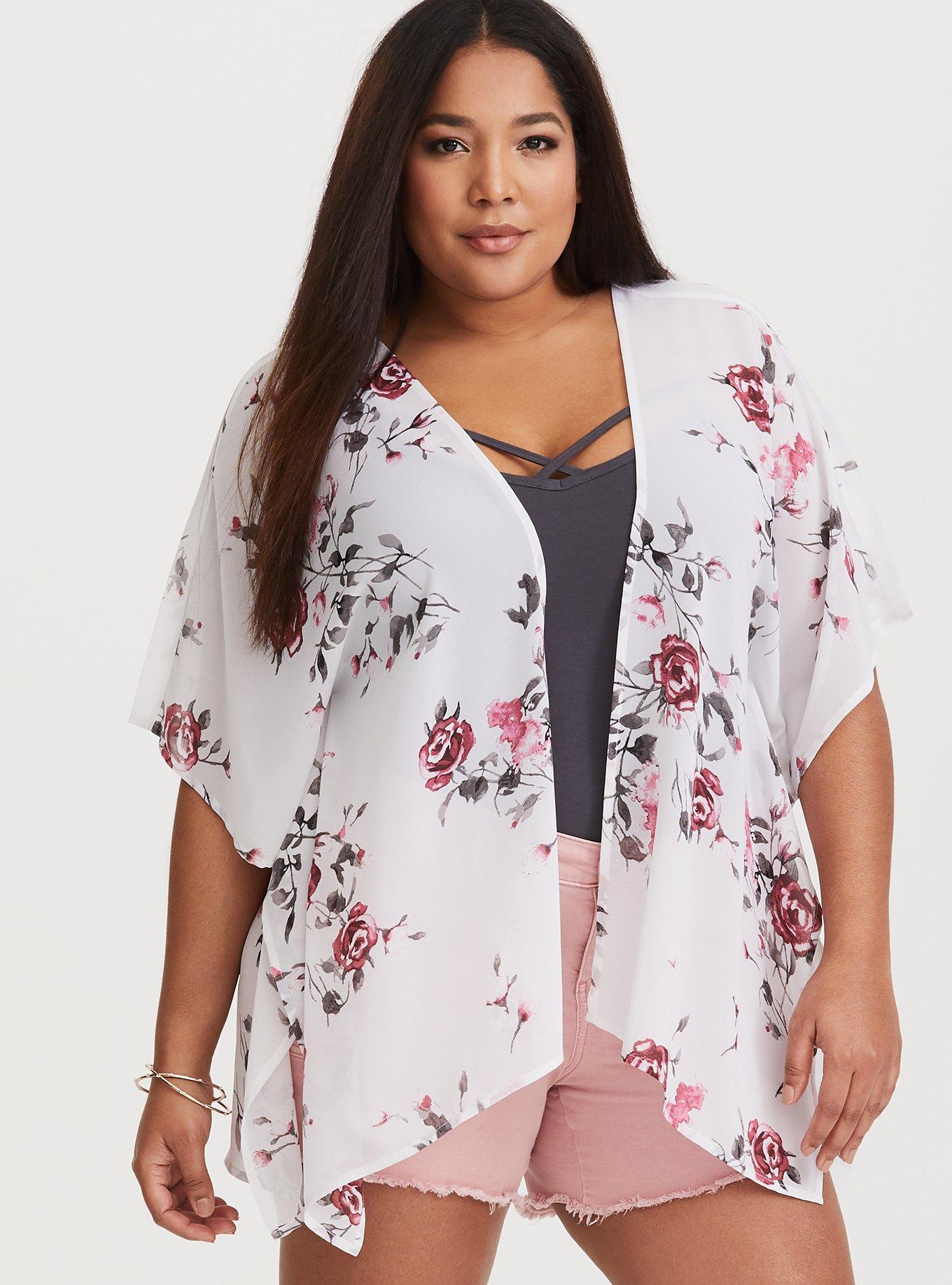 Chiffon Dolman Kimono, BLACK PINK, alternate