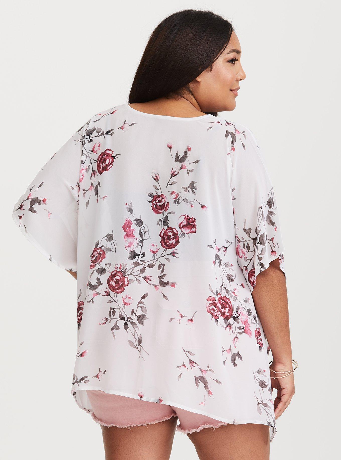 Chiffon Dolman Kimono, BLACK PINK, alternate