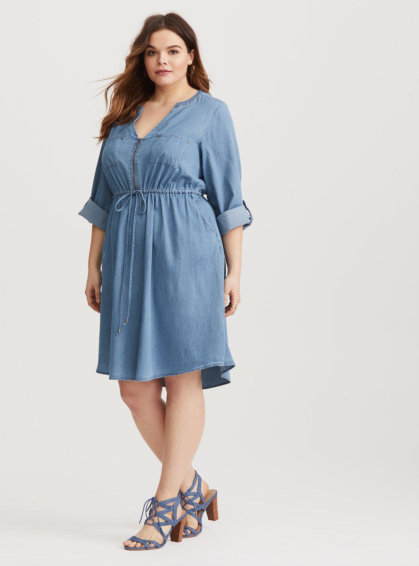 Plus size shop chambray dress