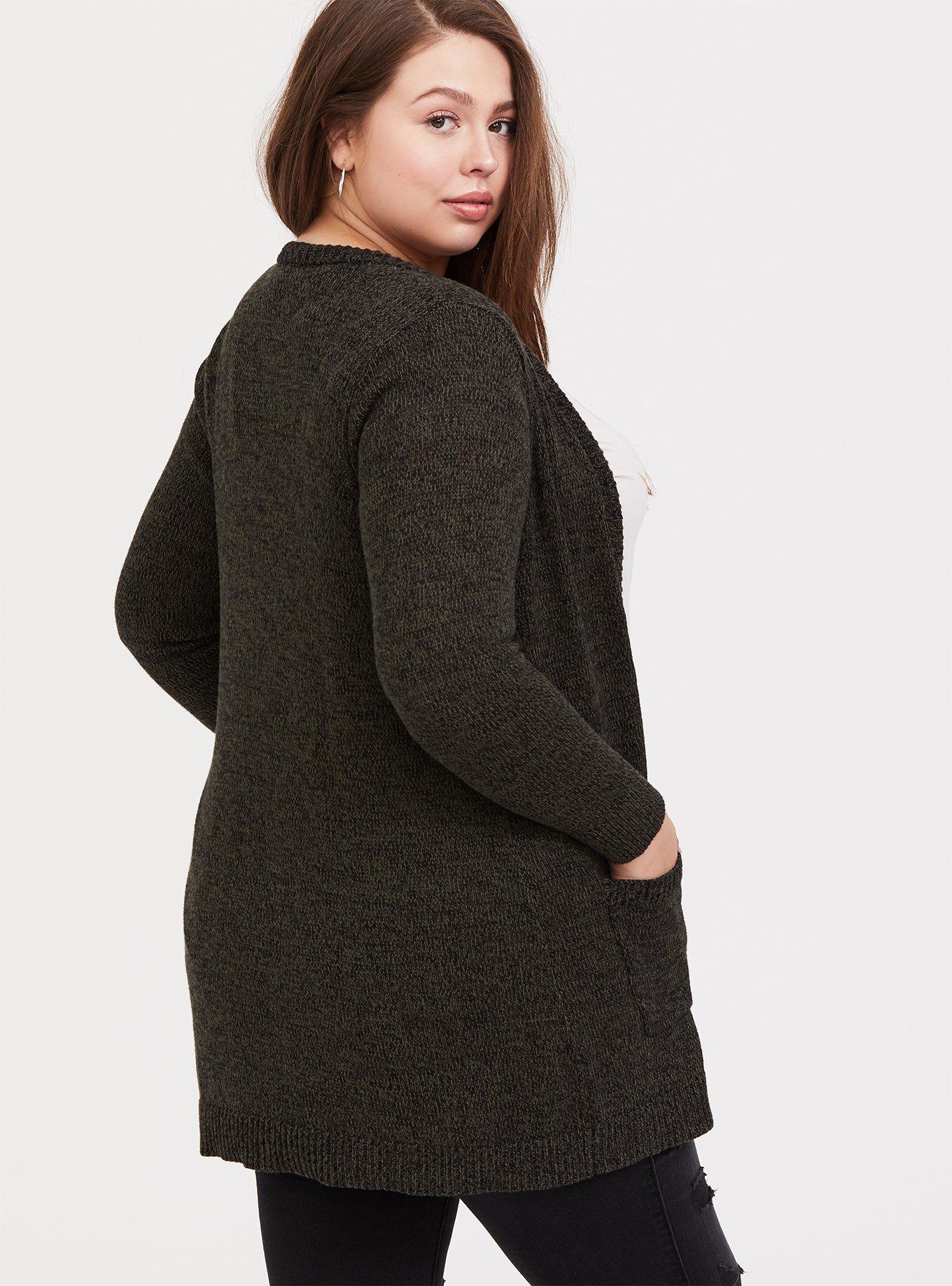 Open front longline sweater best sale