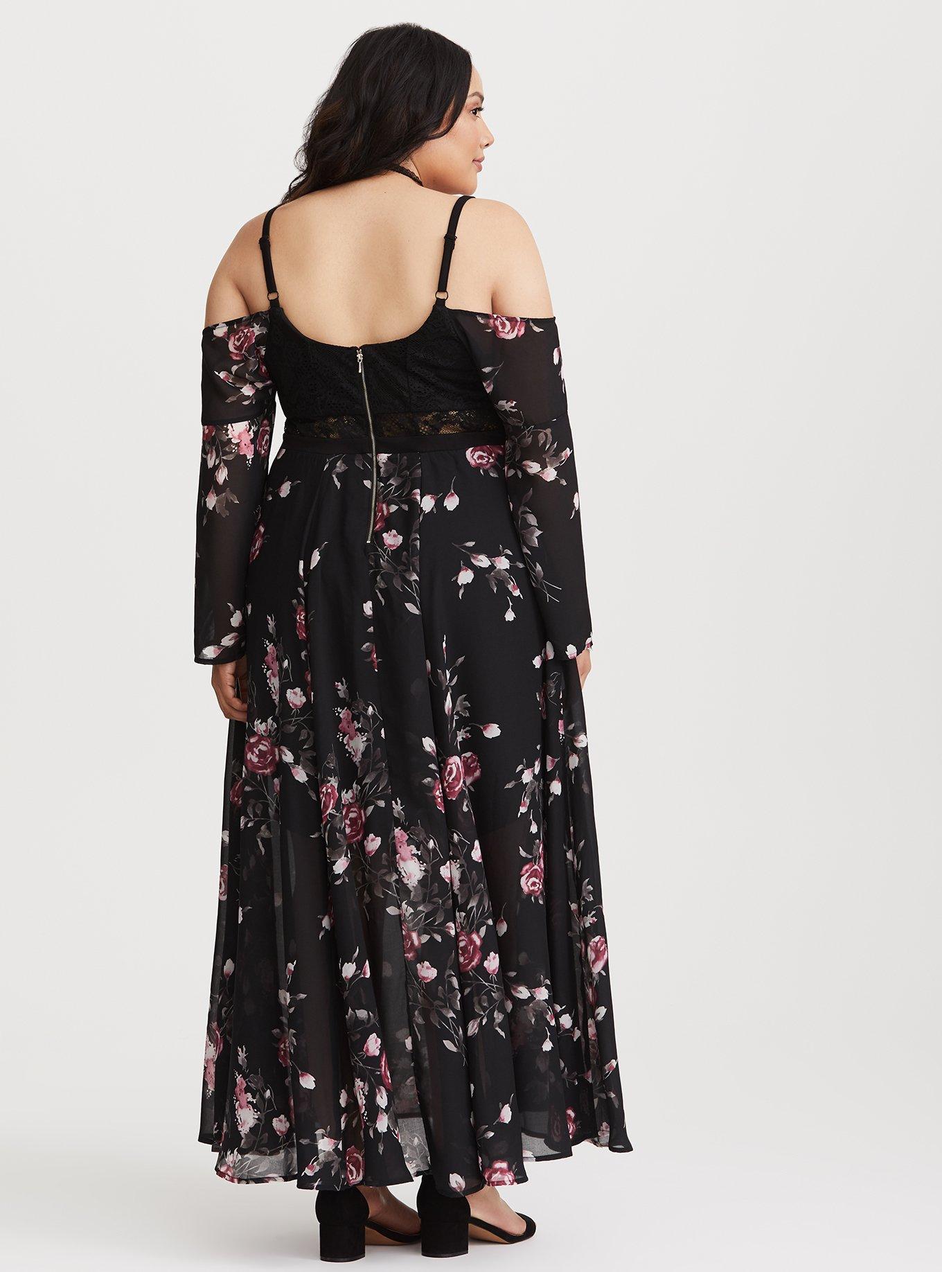 Plus Size - Runway Collection - Black Floral Lace Maxi Dress (Short Inseam  Now Available) - Torrid