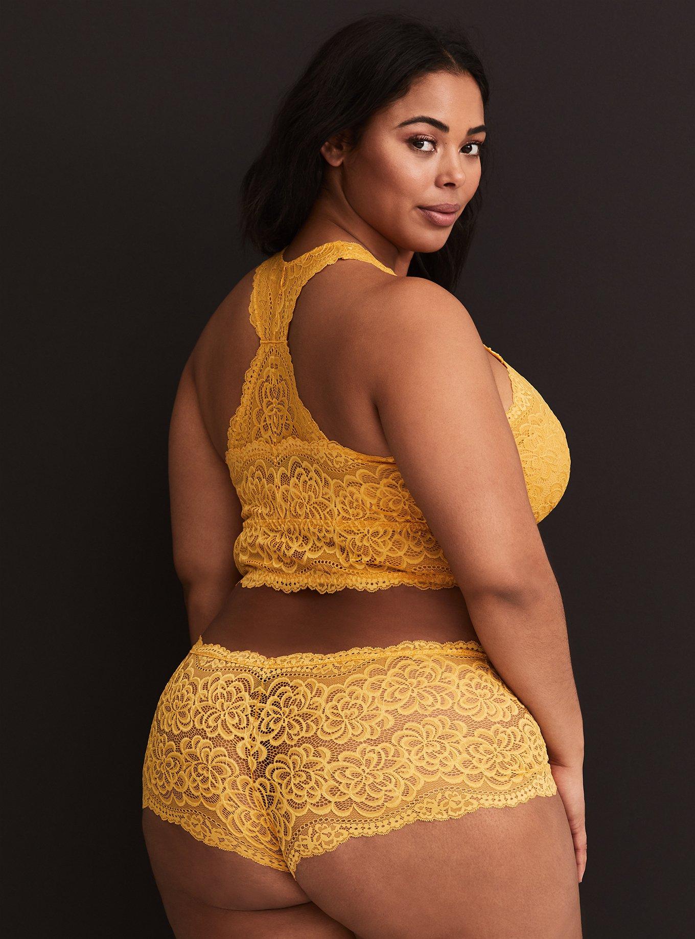 Plus size on sale yellow panties