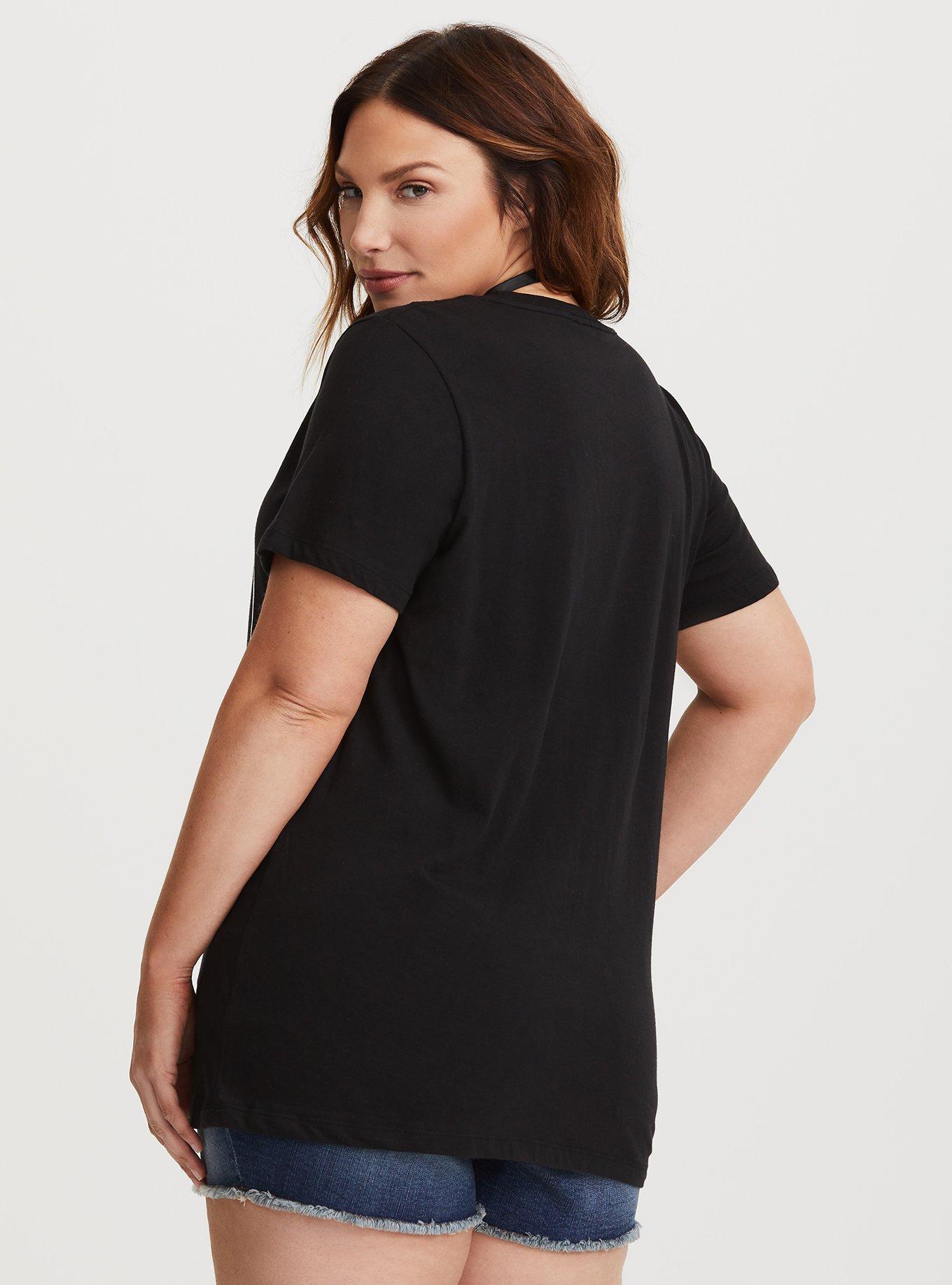 Plus Size - Daria Black & White Fitted Tee - Torrid