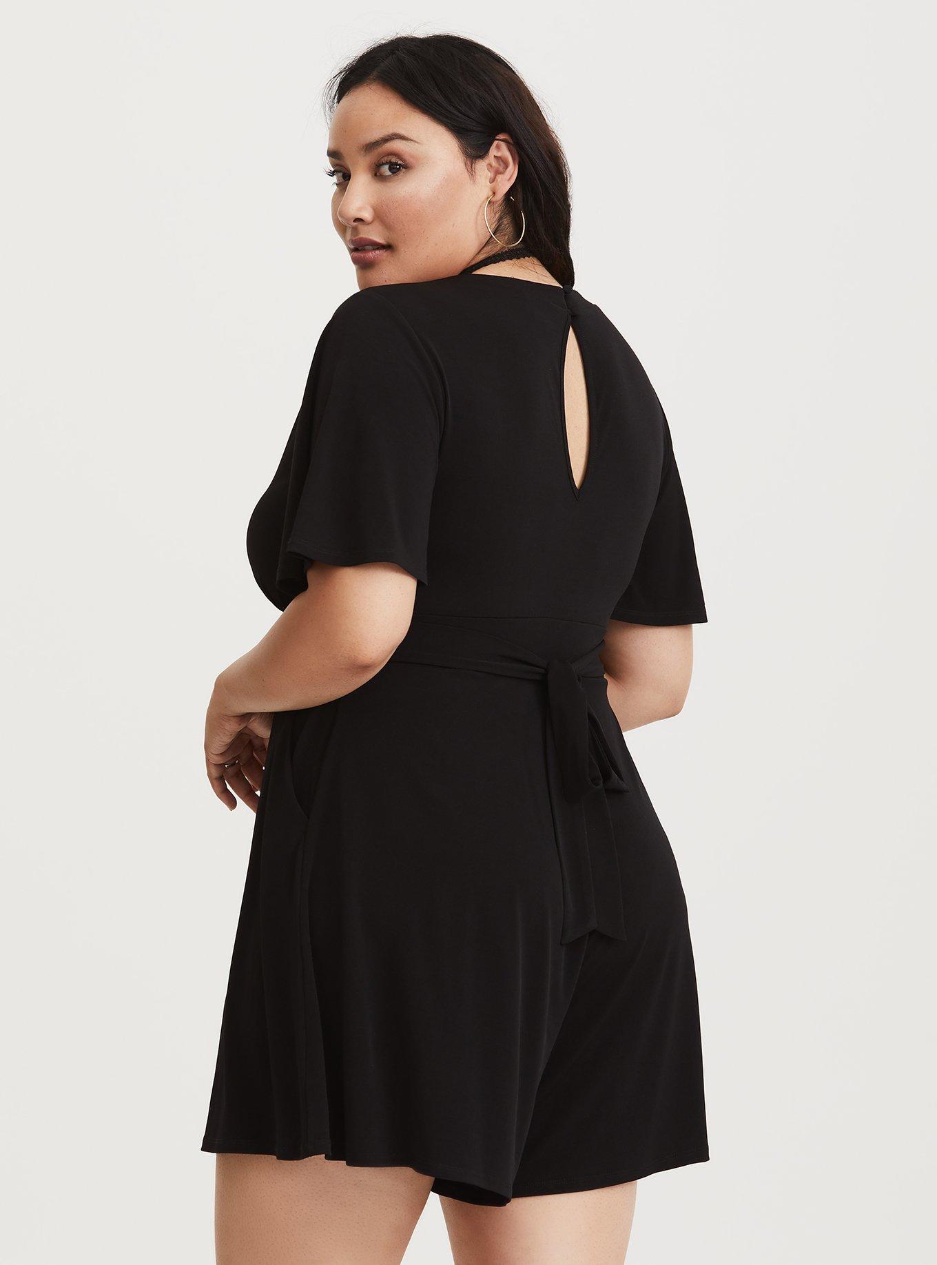 Plus Size Studio Knit Flutter Sleeve Romper Torrid