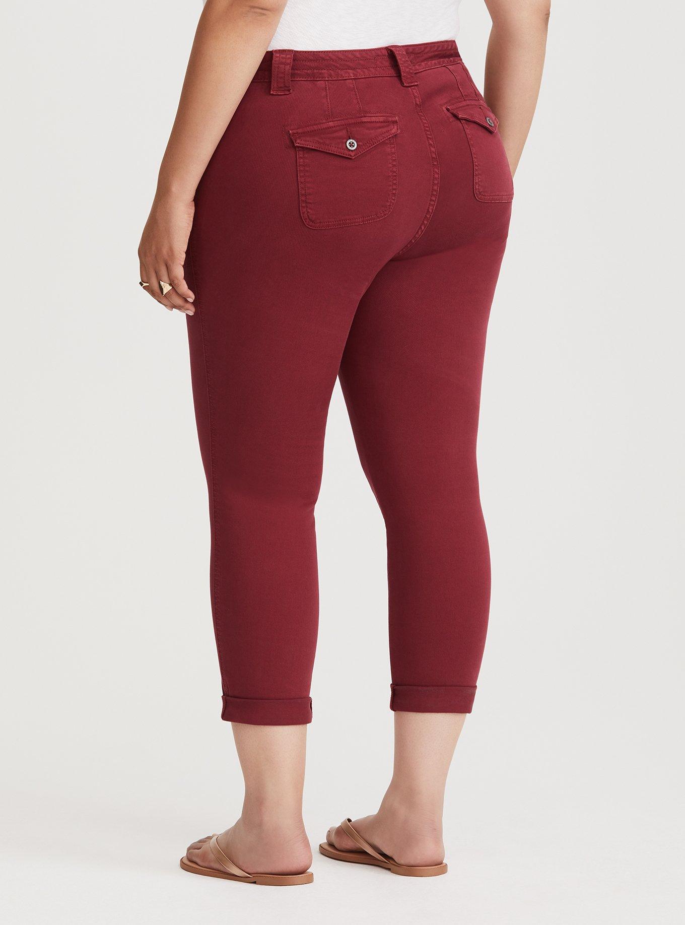 Plus Size Cropped Military Pant - Pinot Noir Wash, DEEP PURPLE, alternate