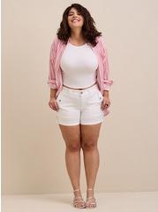 3.5 Inch Military Stretch Twill Mid-Rise Short, BRIGHT WHITE, hi-res