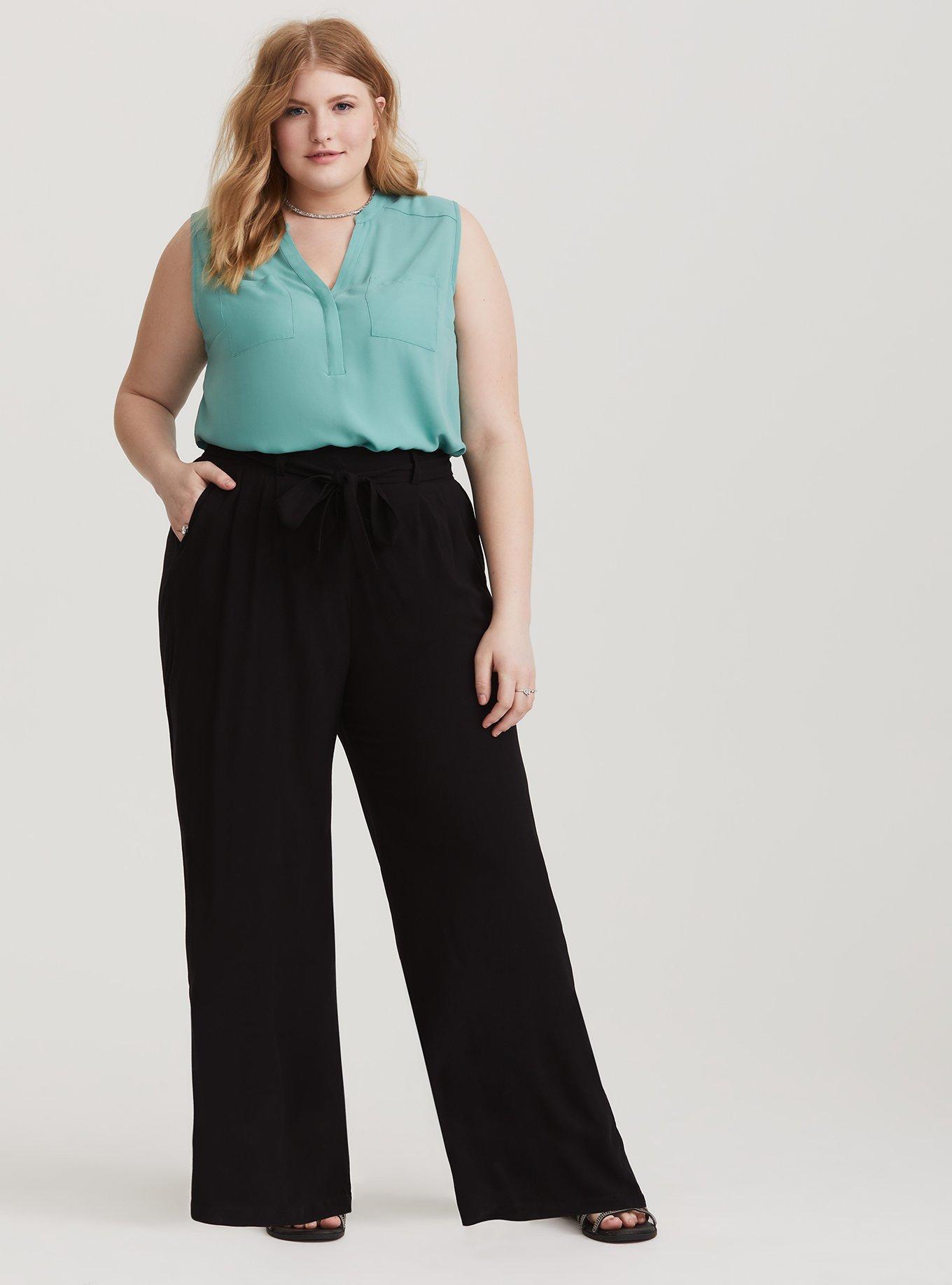 Plus Size - Pull-On Wide Leg Stretch Challis Cargo Pant - Torrid