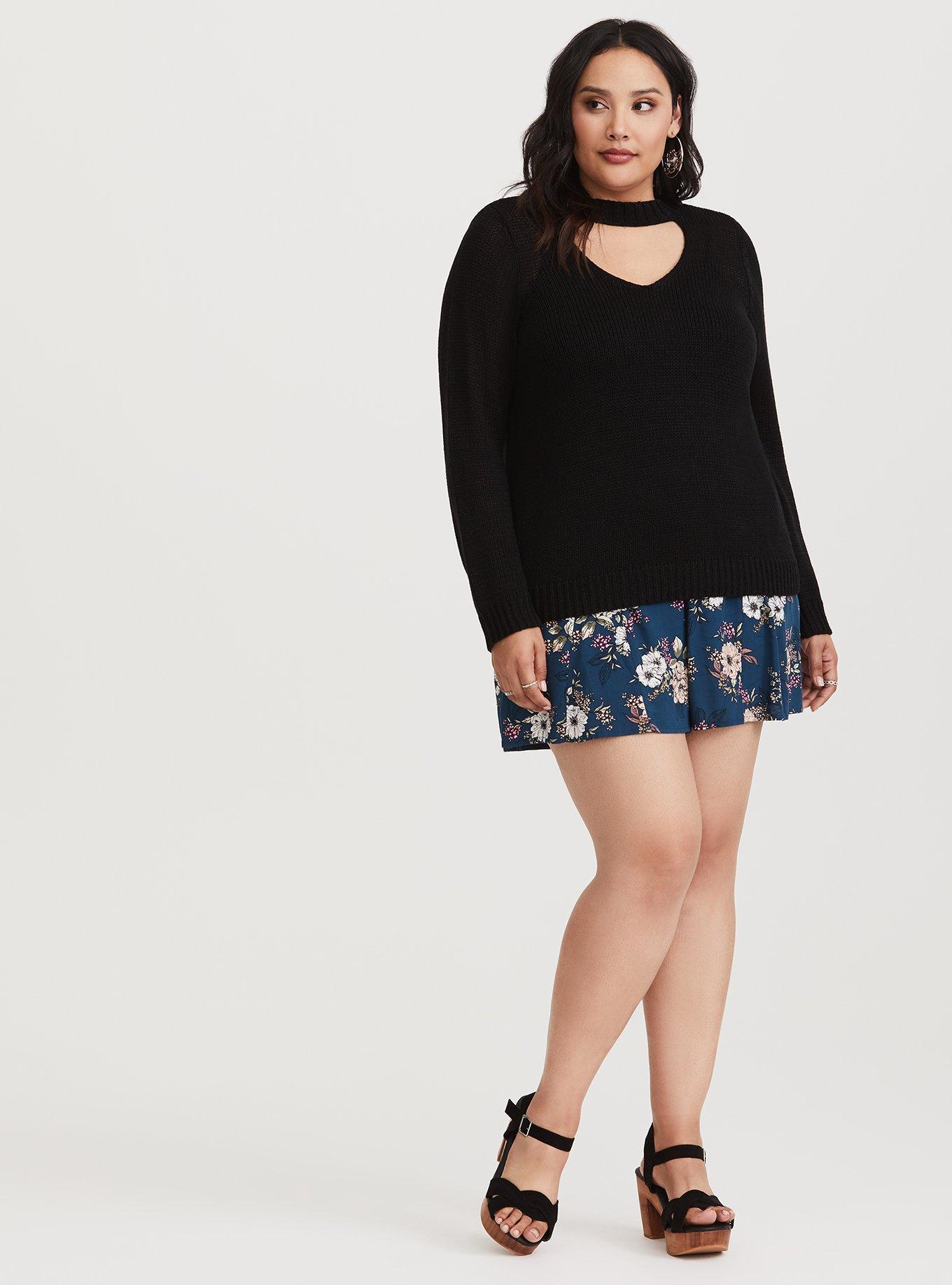 Teal Floral Challis Short, TEAL FLORAL, alternate