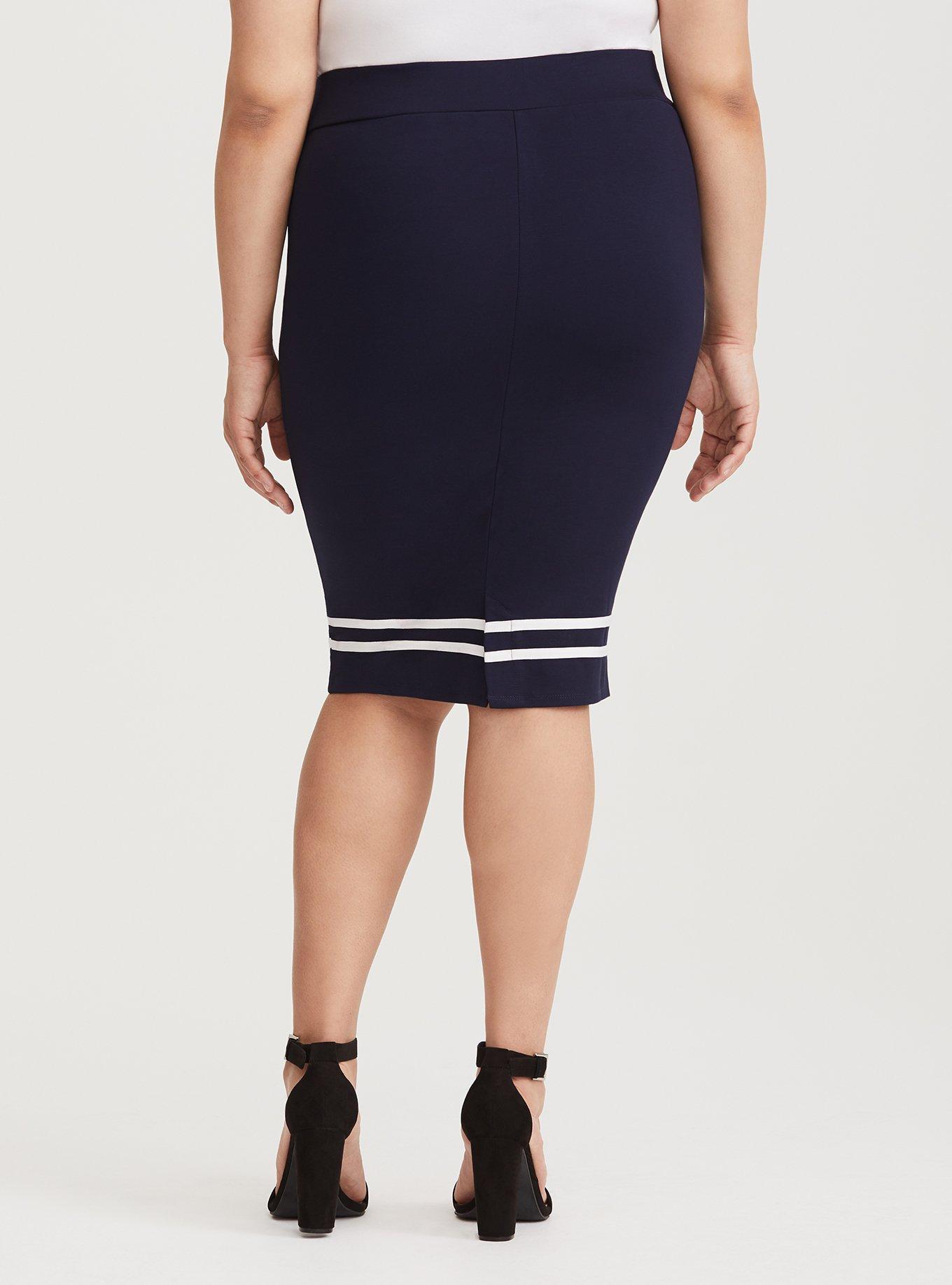 Navy ponte hotsell pencil skirt