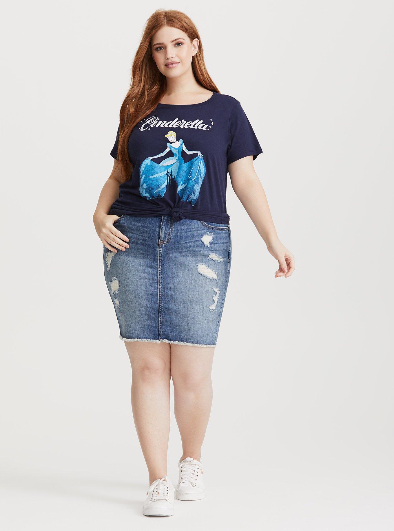 Plus Size Disney Cinderella Navy Fitted Tee, PEACOAT, alternate