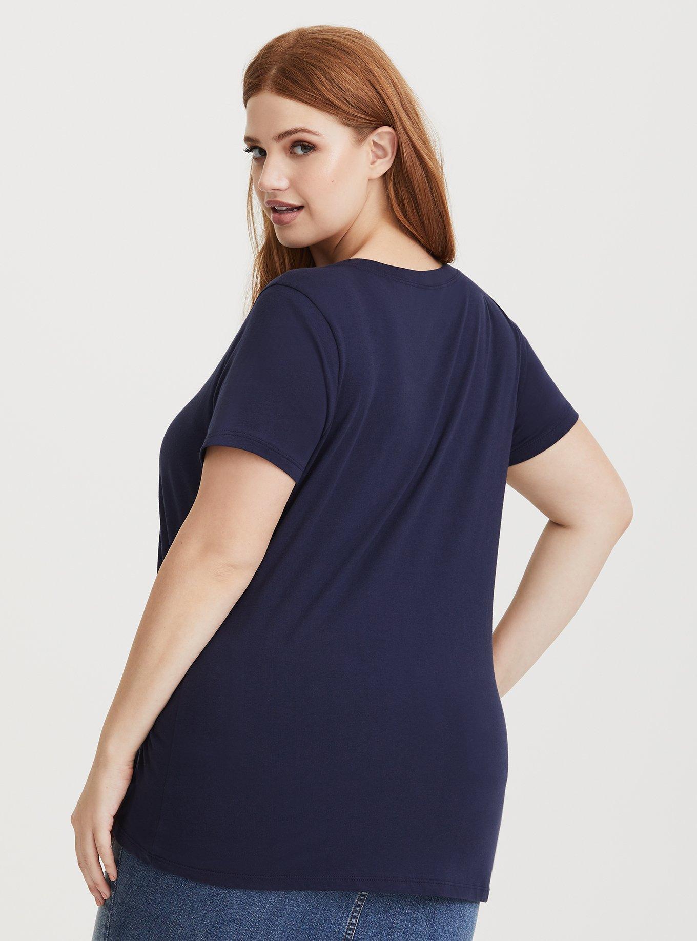 Plus Size Disney Cinderella Navy Fitted Tee, PEACOAT, alternate