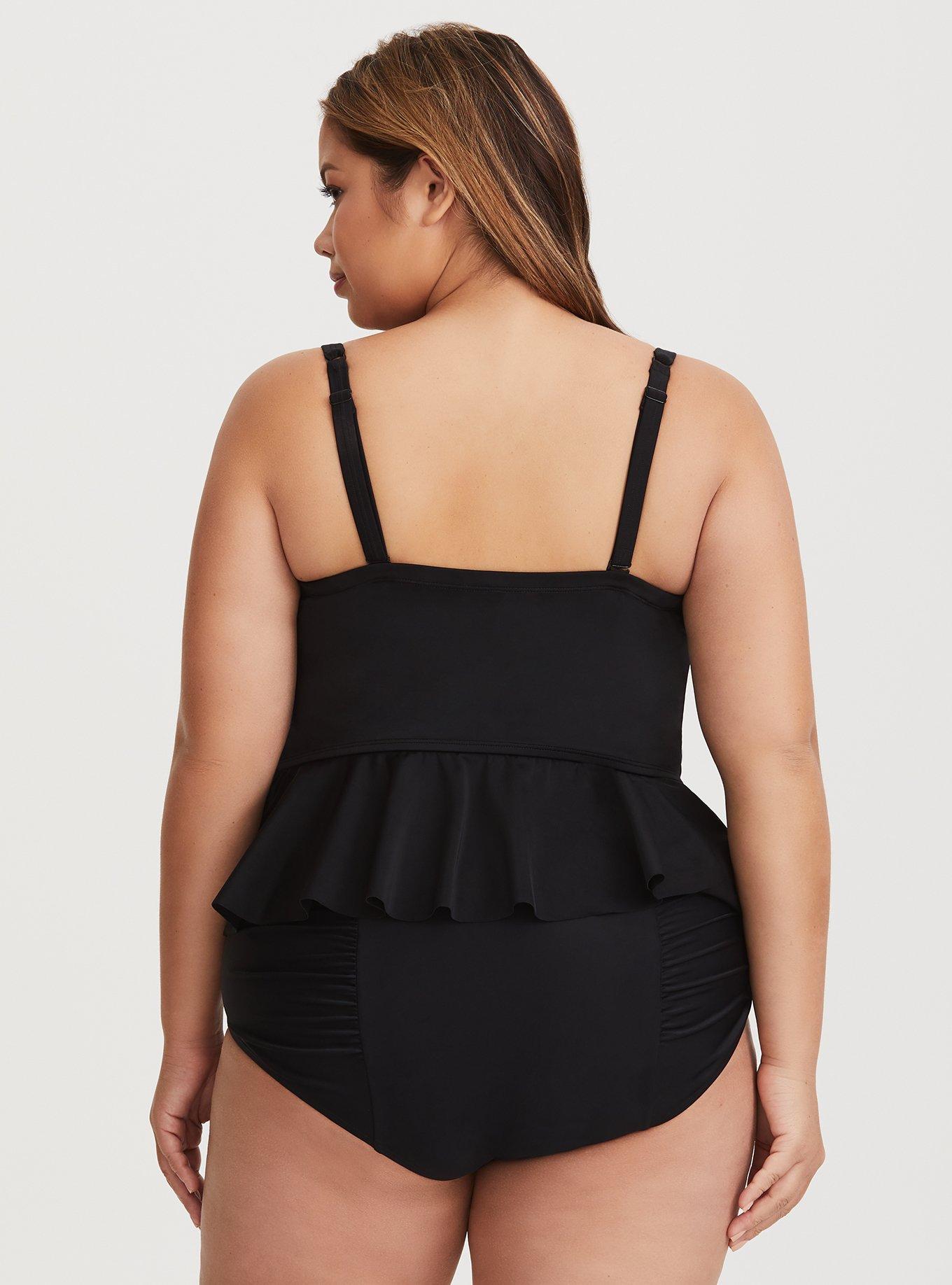 WAVE PEPLUM SWIMWEAR　ameri Plus Size - Underwire Peplum Tankini - Torrid