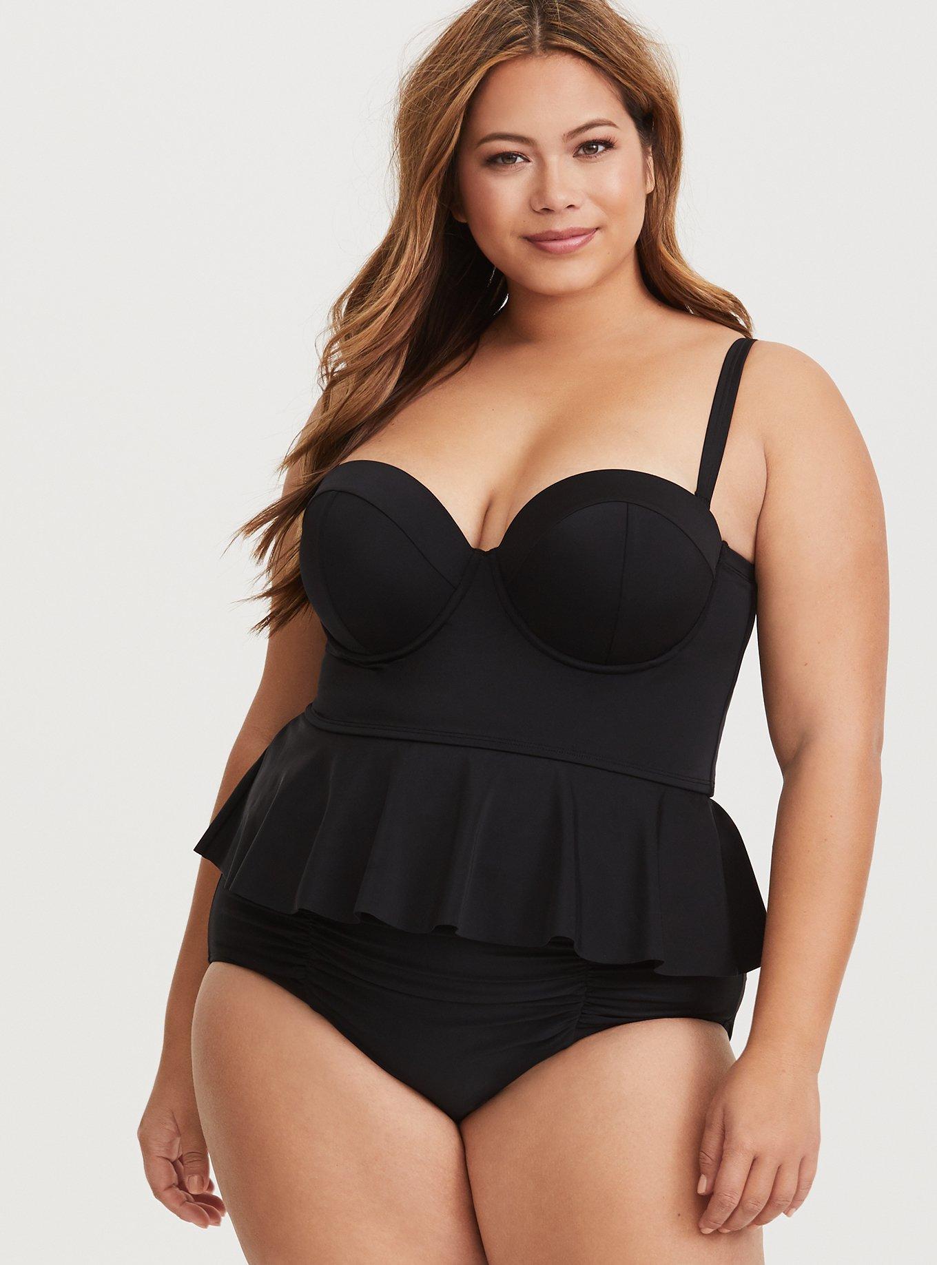 Plus Size - Underwire Push-Up Peplum Tankini - Torrid