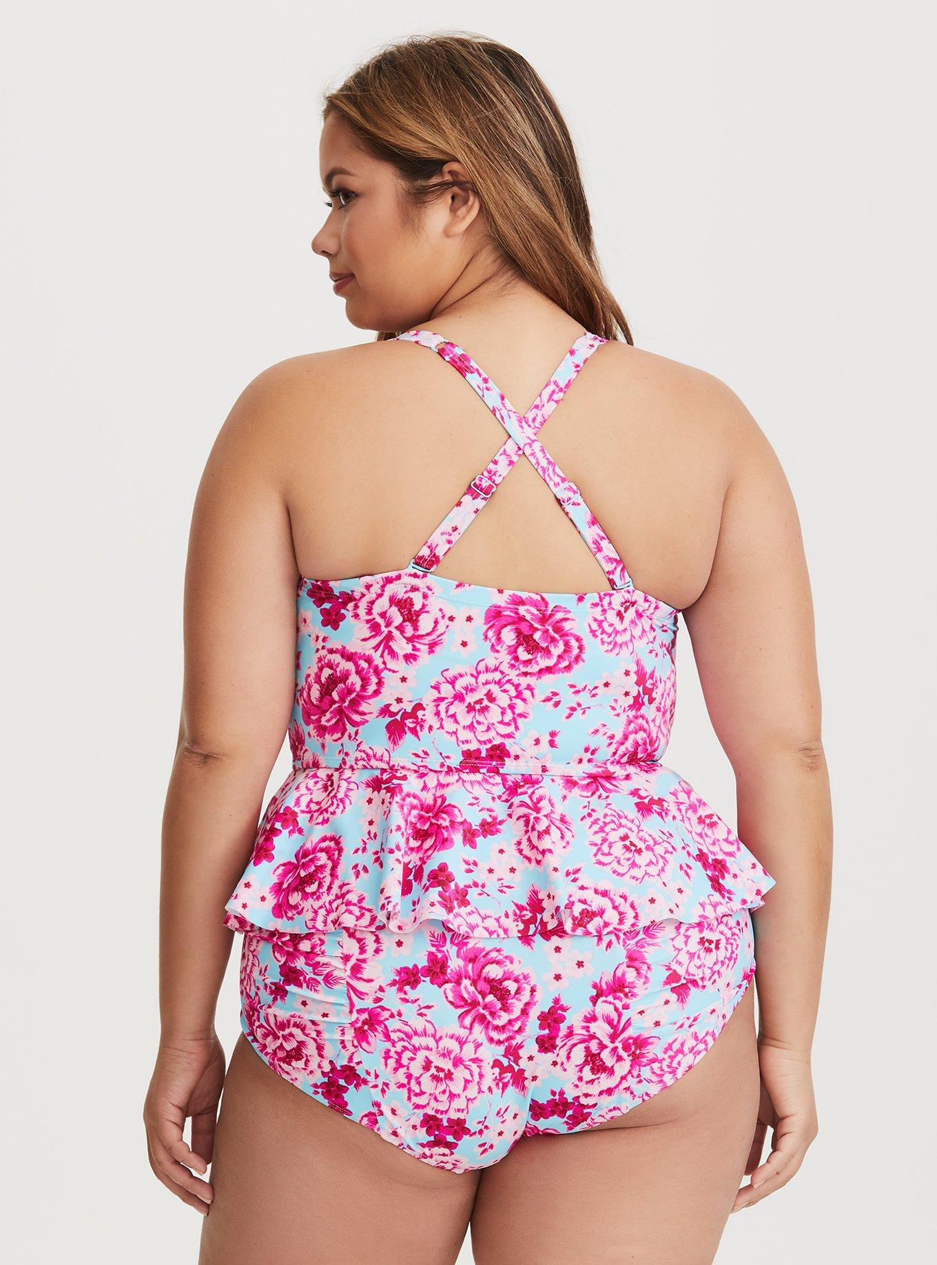 Plus Size - Underwire Peplum Tankini - Torrid