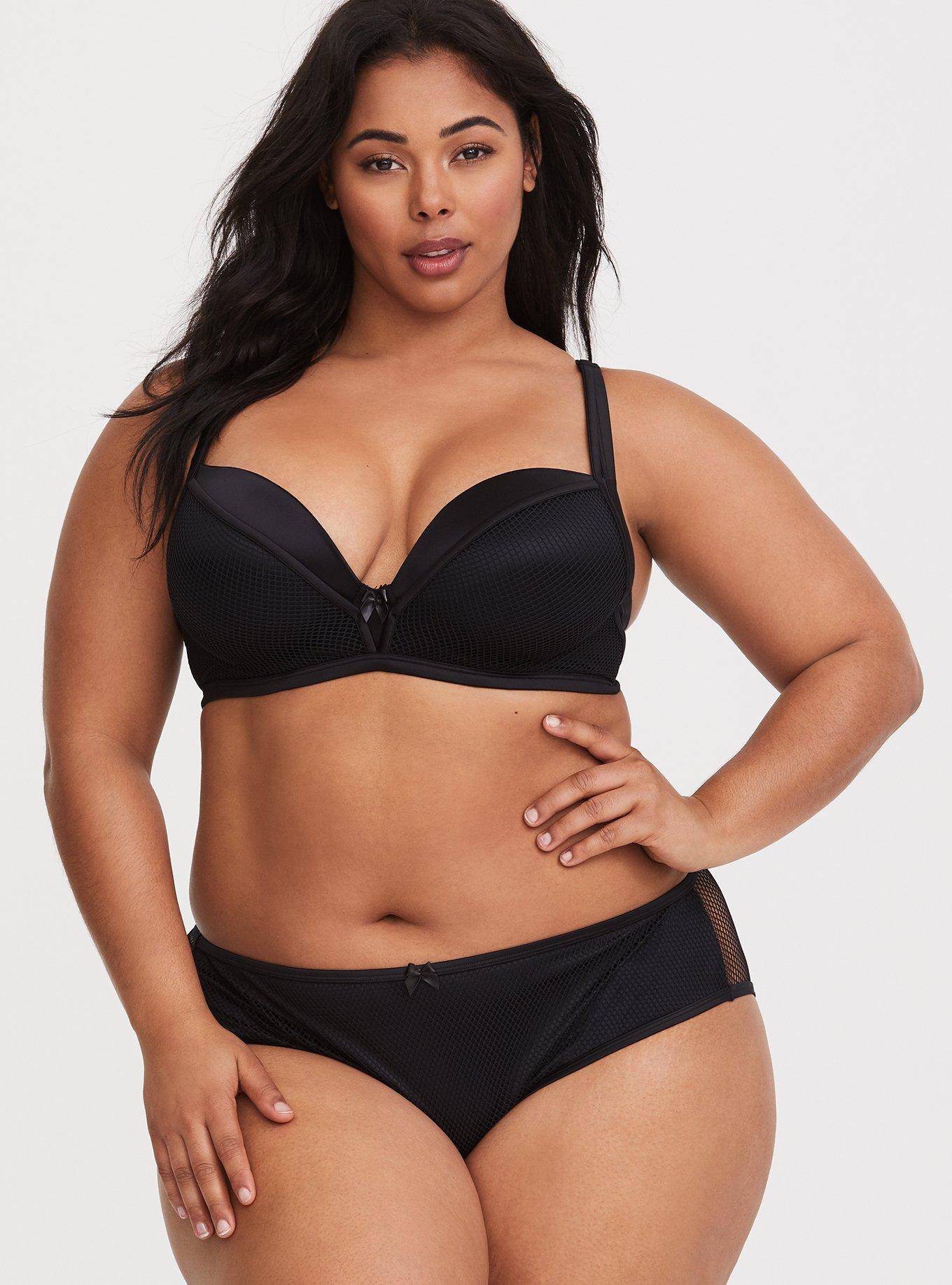 Plus Size - Black Fishnet Hipster Panty - Torrid