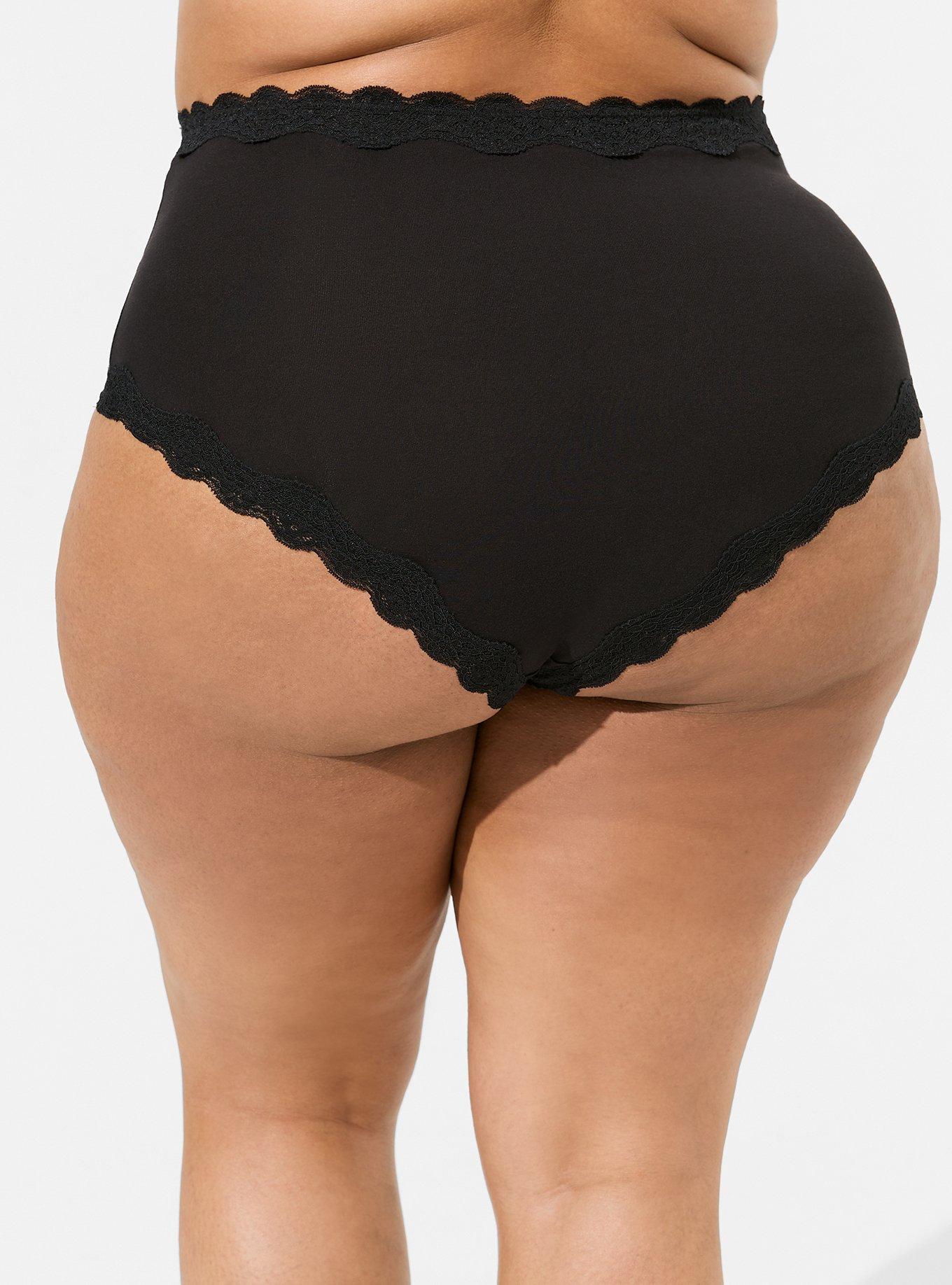 Cotton High-Rise Cheeky Lace Trim Panty