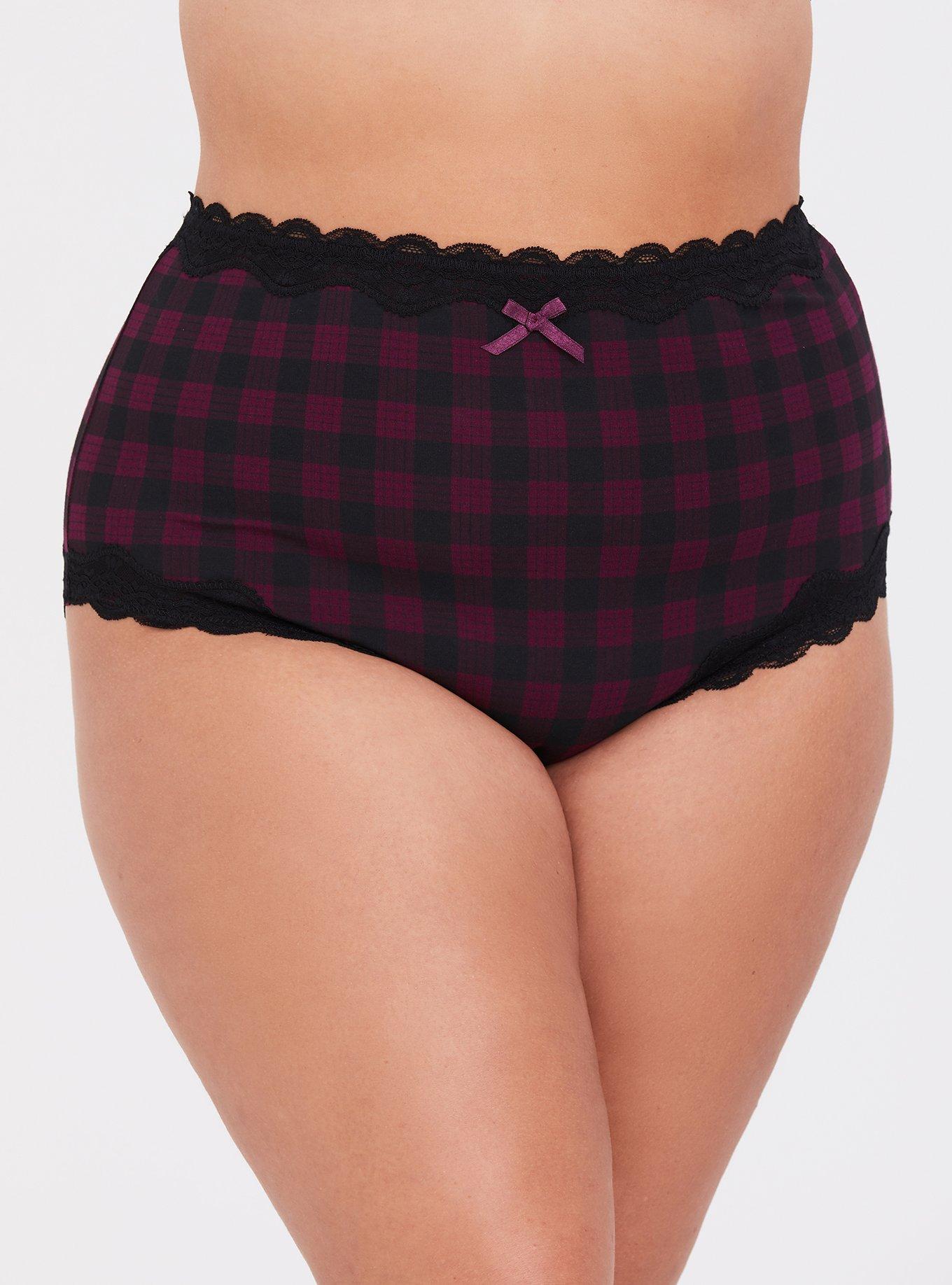 Plus Size - Cotton High-Rise Cheeky Lace Trim Panty - Torrid