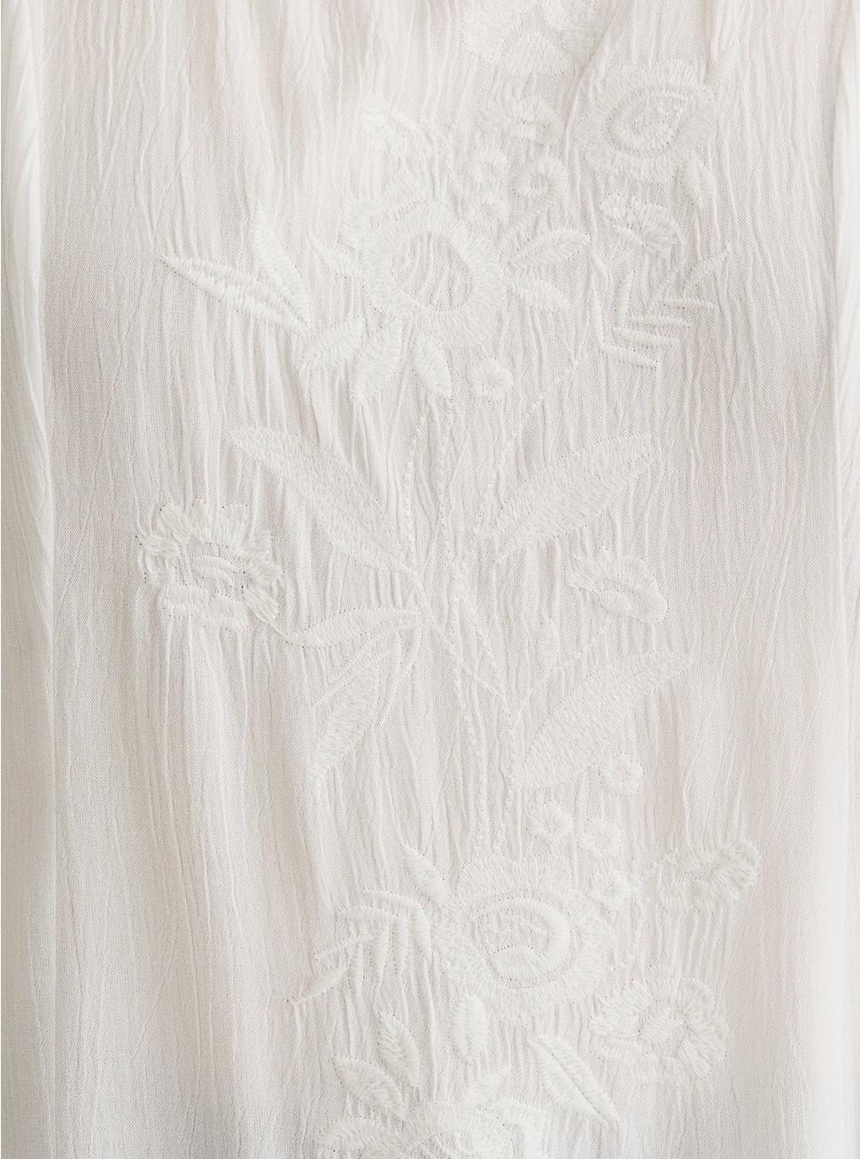 Plus Size - White Embroidered Gauze Blouse - Torrid