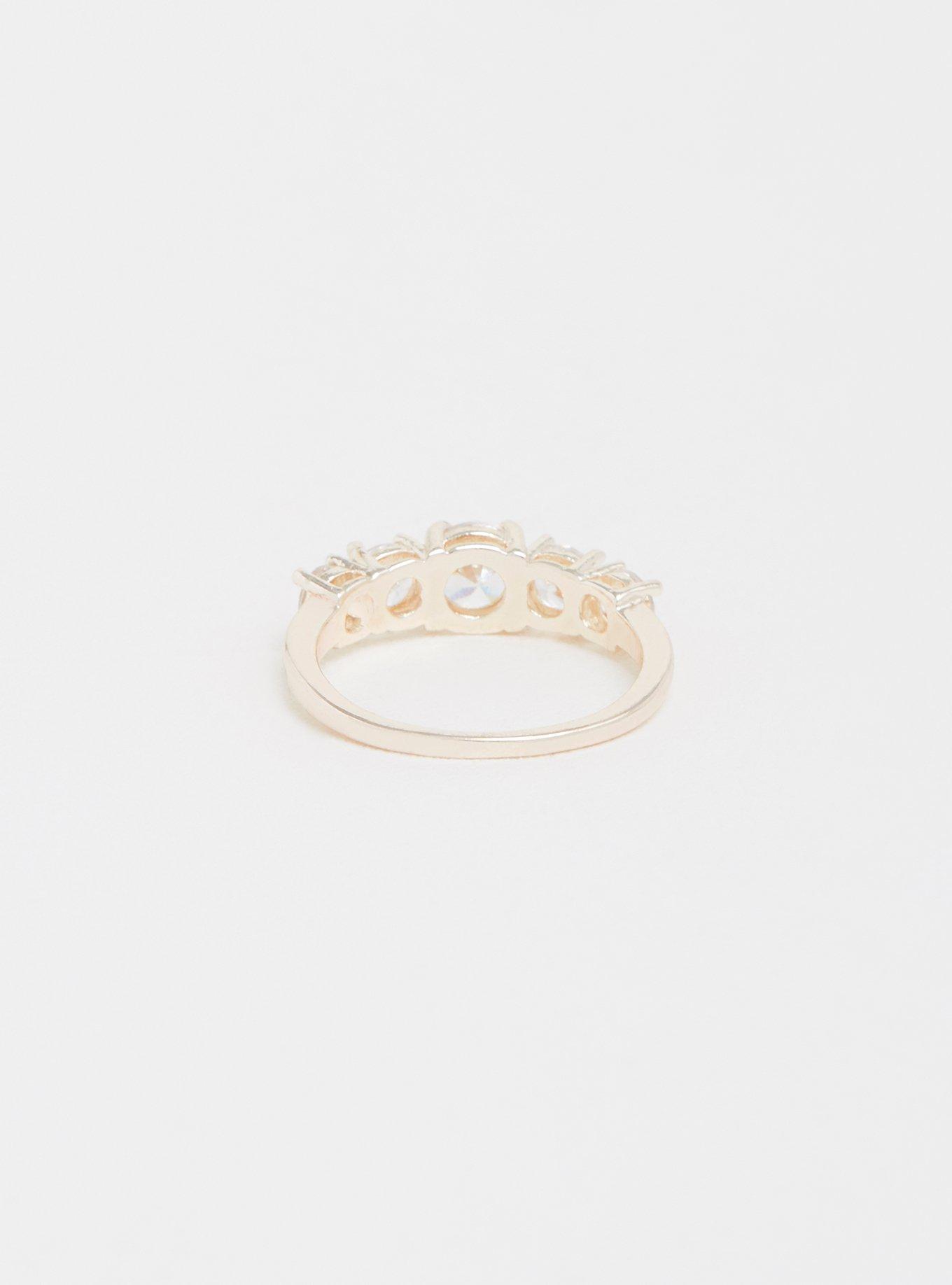 Plus Size Rose Gold Rhinestone Embellished Ring, ROSE GOLD, alternate