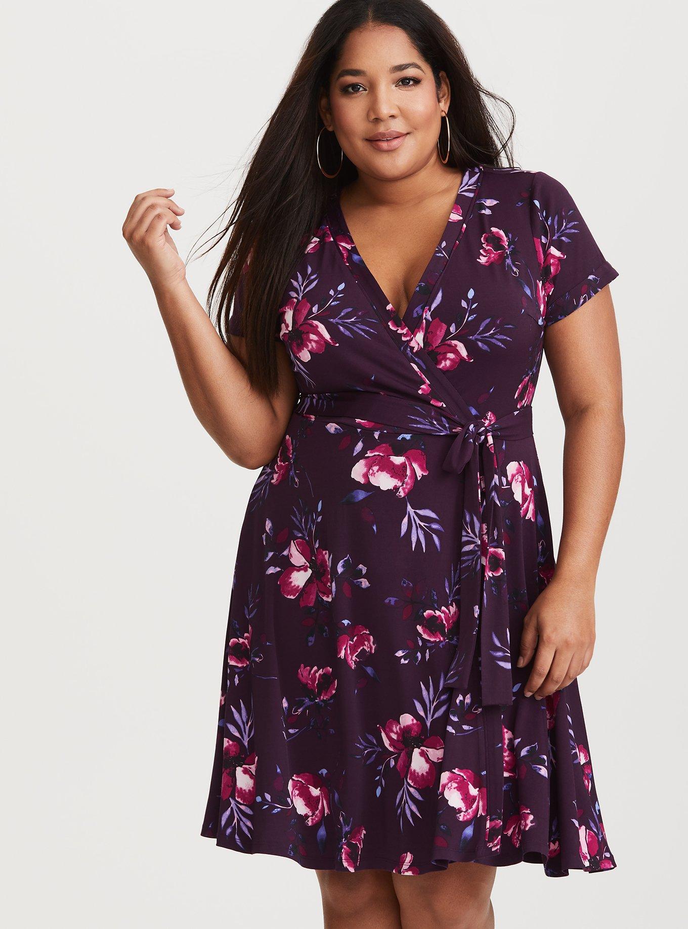Plus Size - Mini Studio Knit Wrap Dress - Torrid