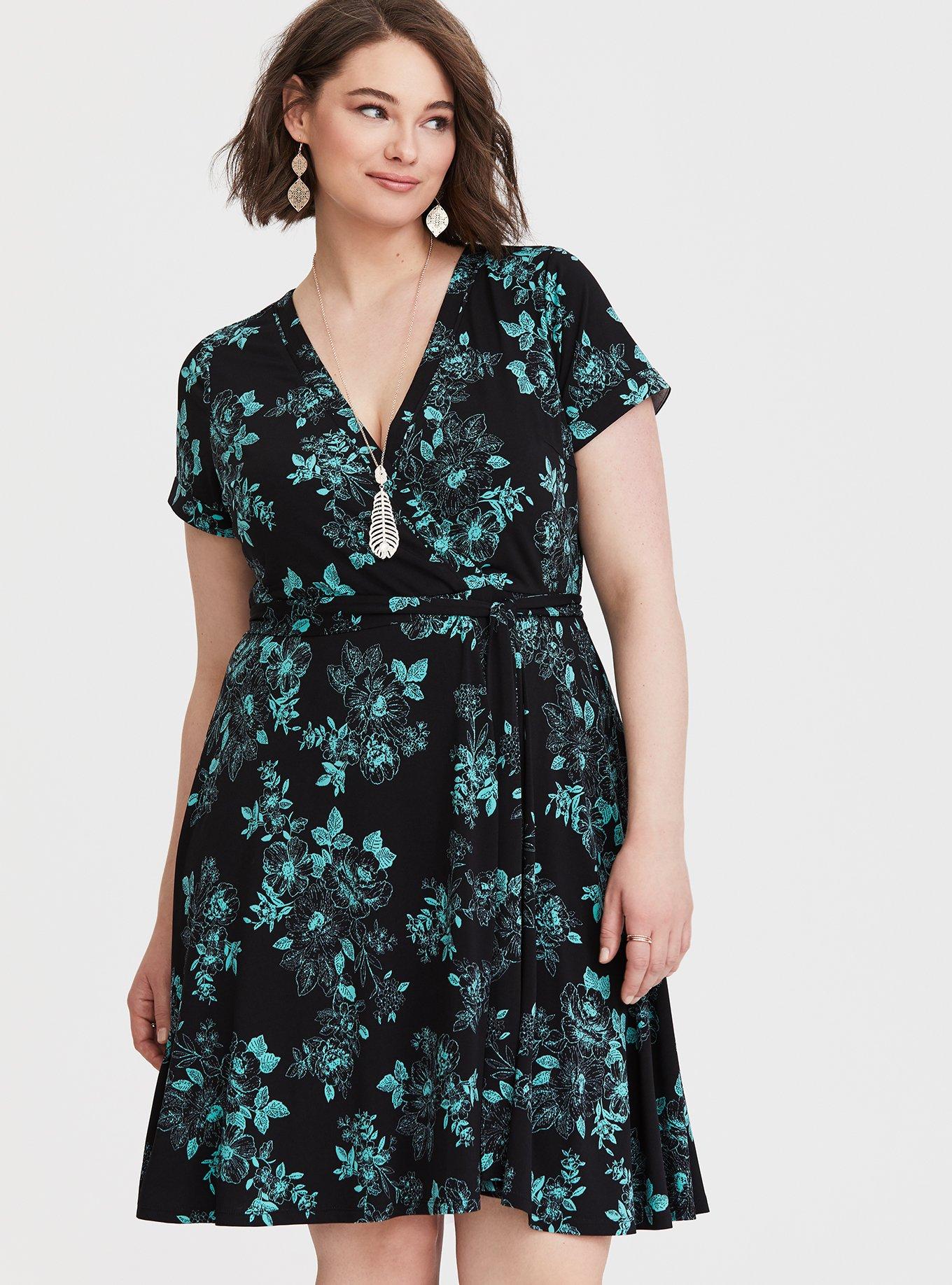 Plus Size - Mini Studio Knit Wrap Dress - Torrid