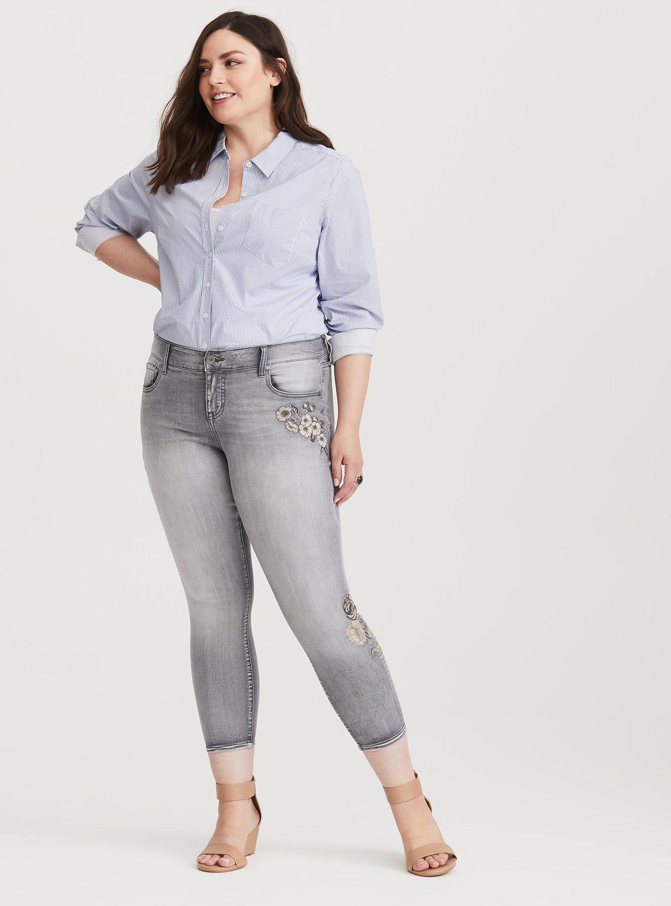 Plus Size Classic Skinny Jean - Vintage Stretch Black, GREY, alternate