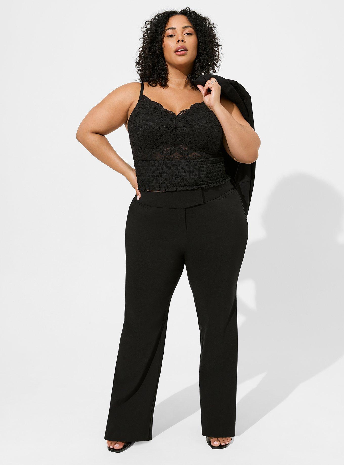 Plus Size - Trouser Relaxed Boot Millennial Stretch High-Rise Pant