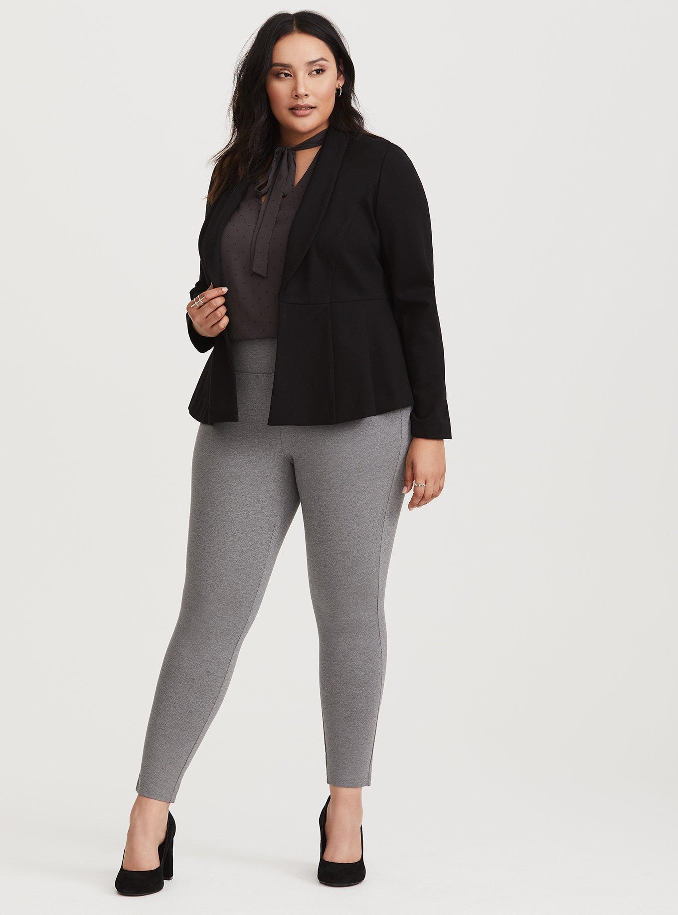 Plus Size Slim Fix Pixie Pant - Light Grey Ponte, HEATHER GREY, alternate