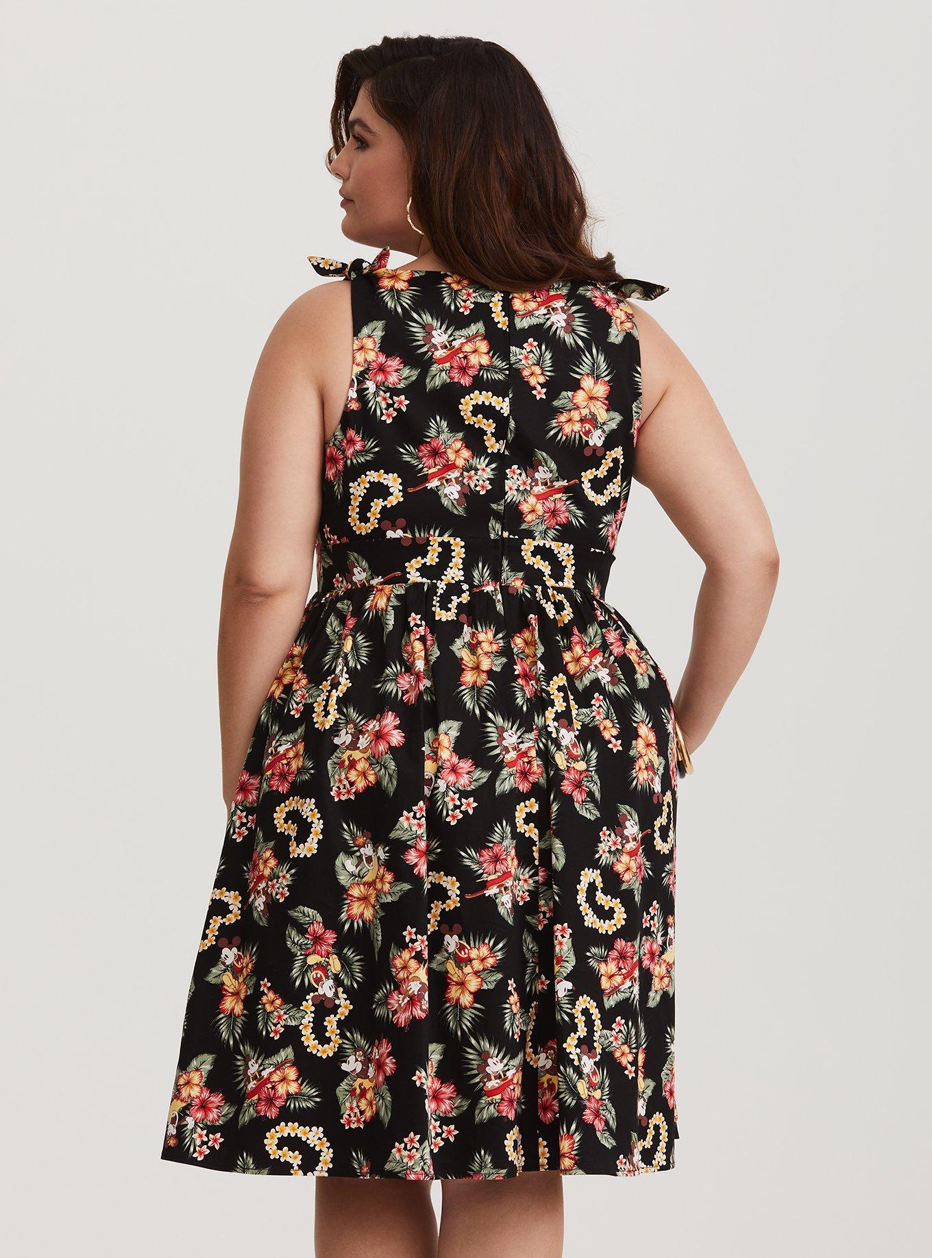 Plus Size - Her Universe Disney Retro Mickey Mouse Faux Wrap Dress - Torrid