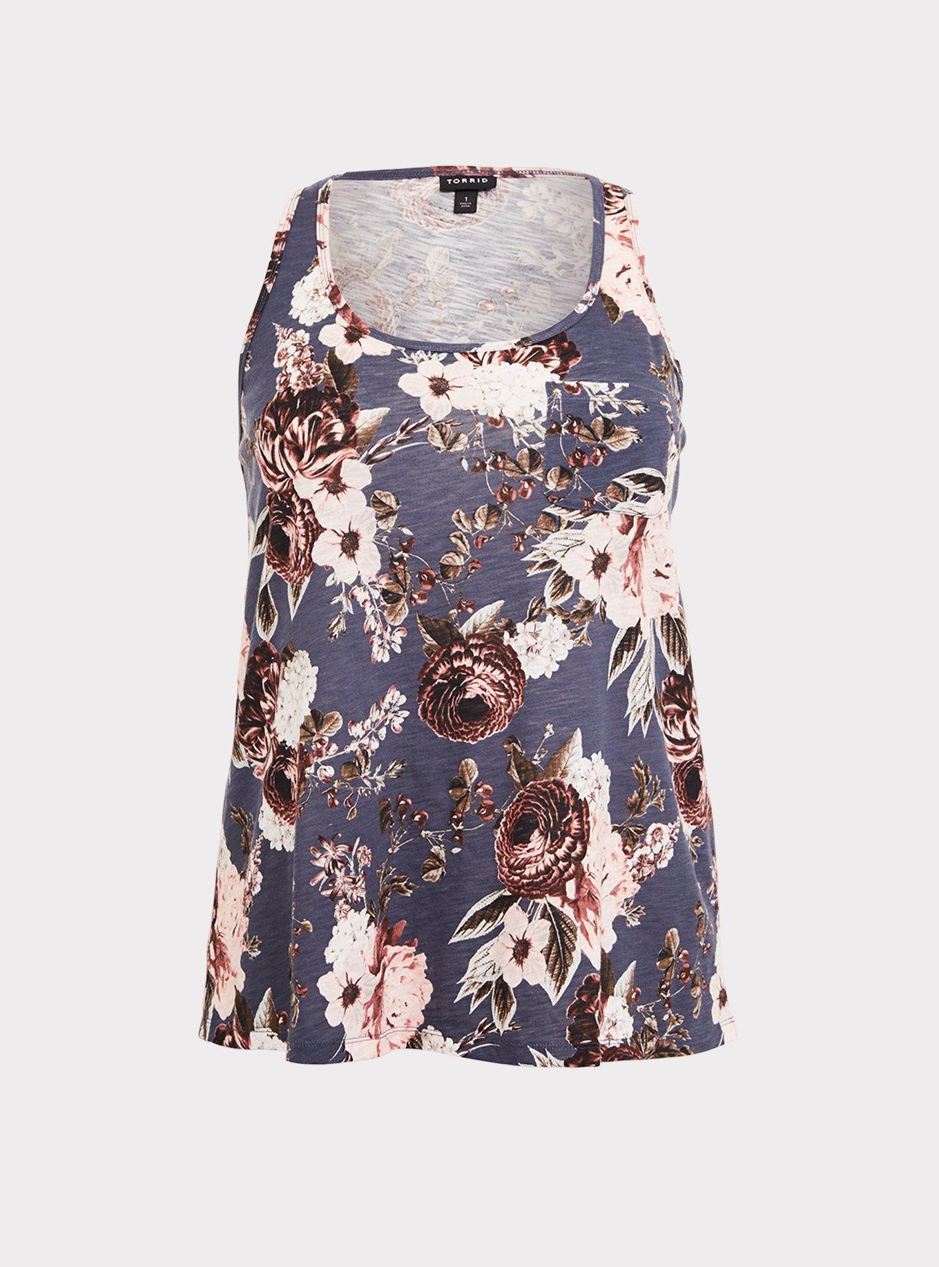 Pocket Knit Crew Neck Tank, ELECTRIC ROSE, hi-res