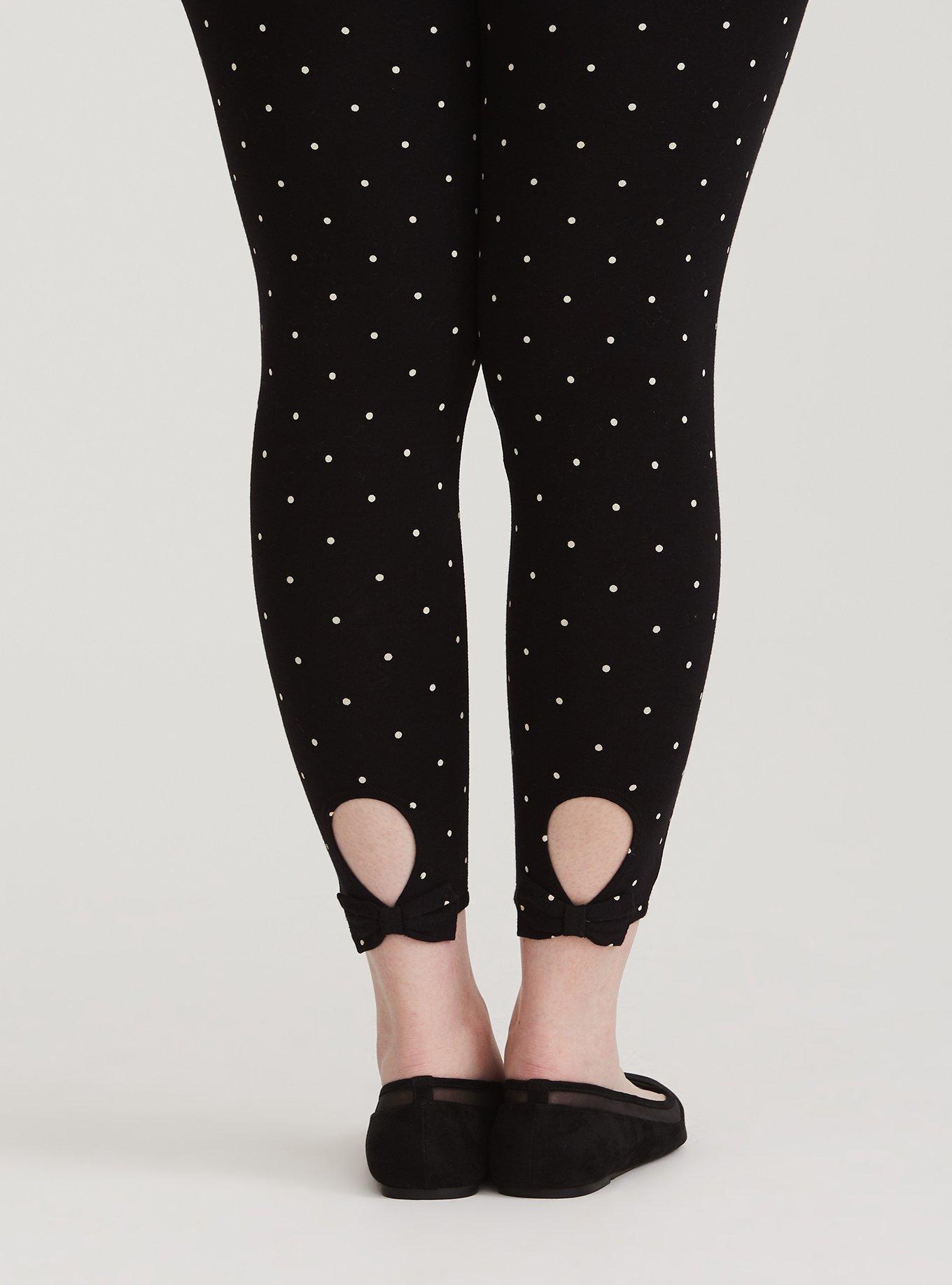 Black & White Dotted Bow Legging, BLACK, alternate