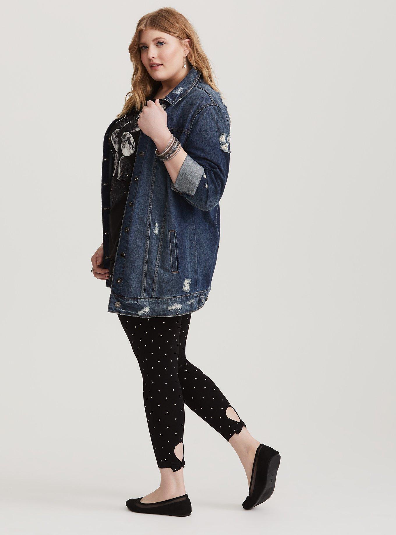 Black & White Dotted Bow Legging, BLACK, hi-res