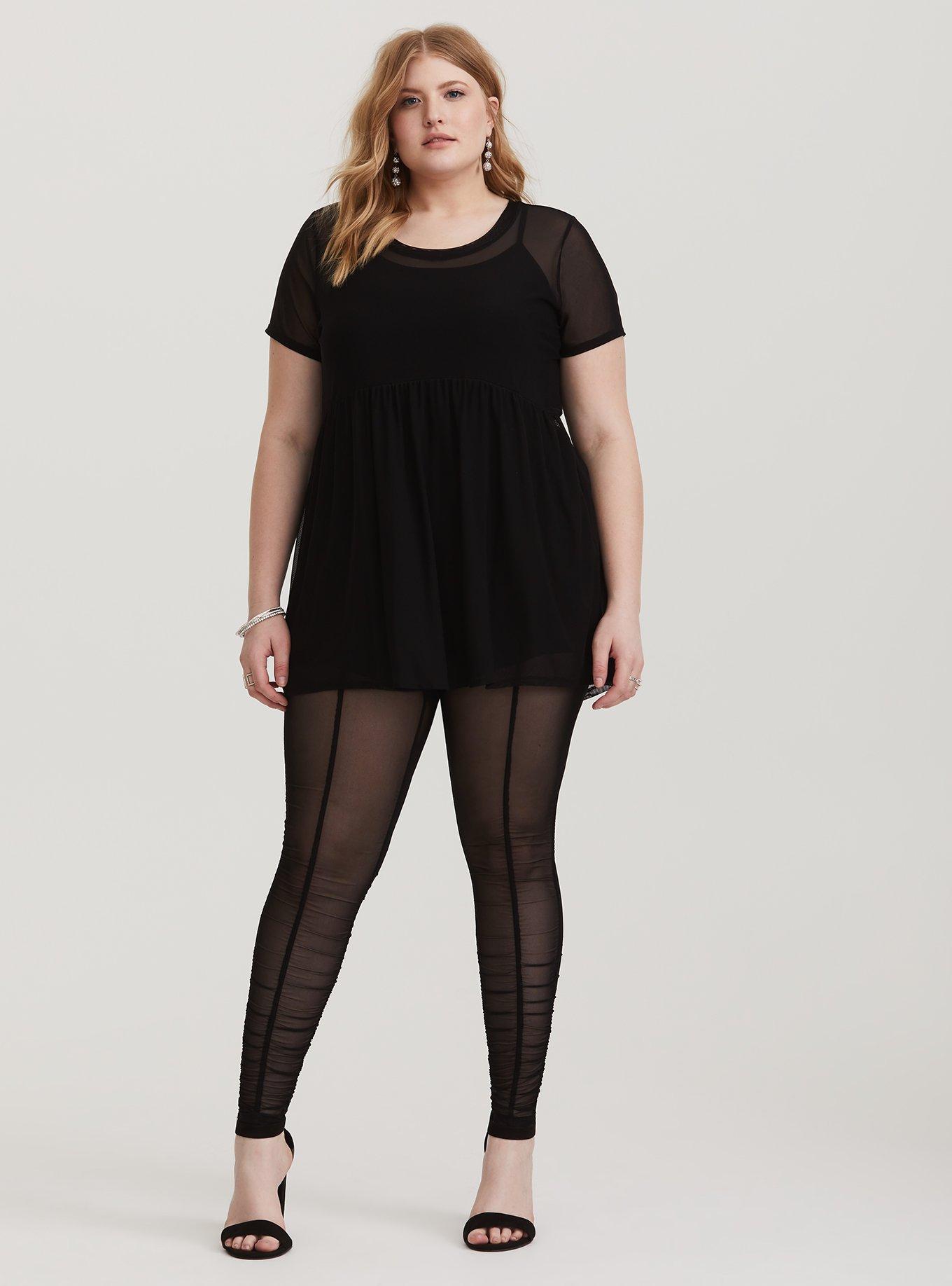 Plus Size - Black Ruched Legging - Torrid