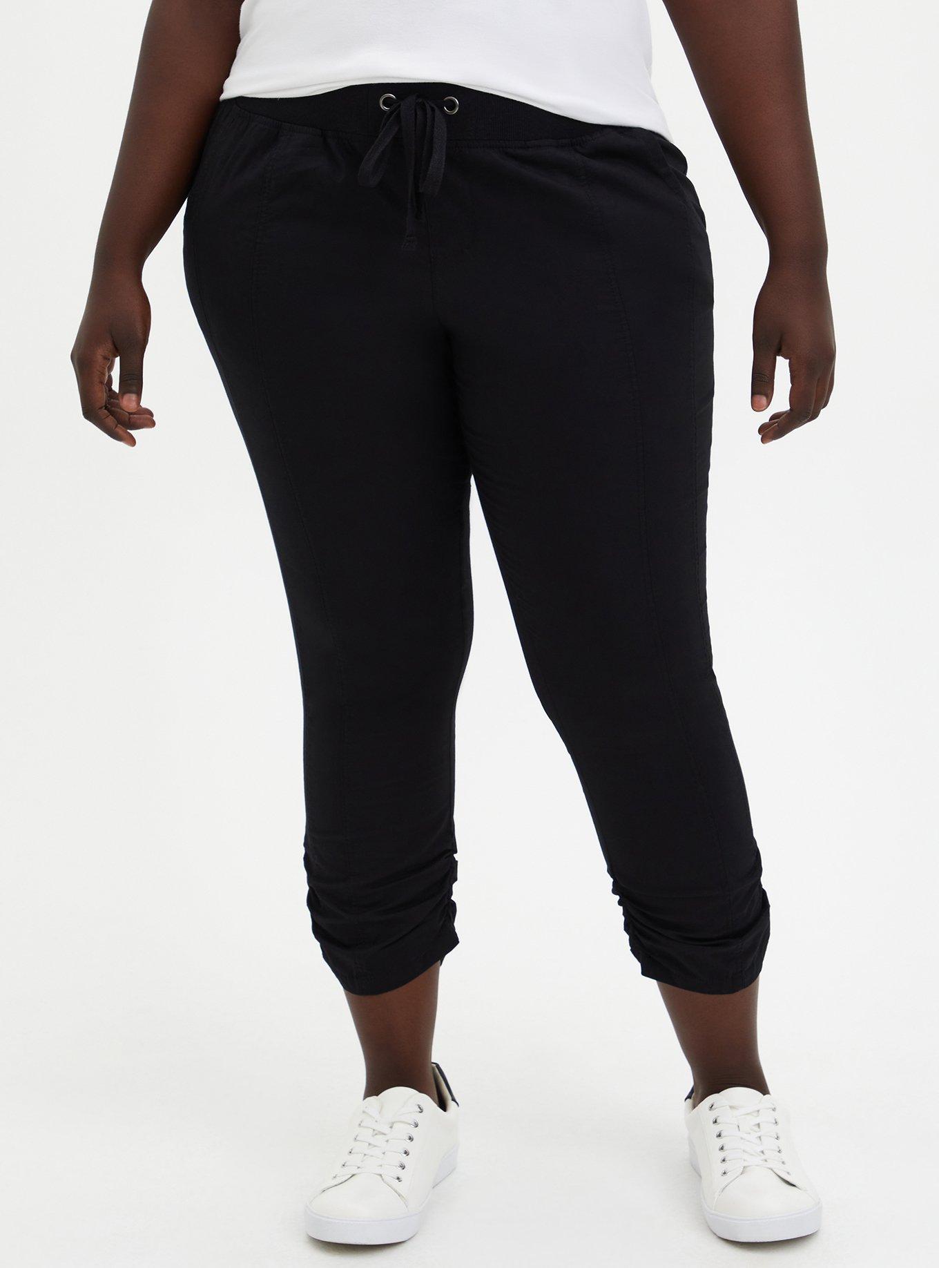 Plus Size - Crop Pull-On Wide Leg Stretch Twill Mid-Rise Pant - Torrid