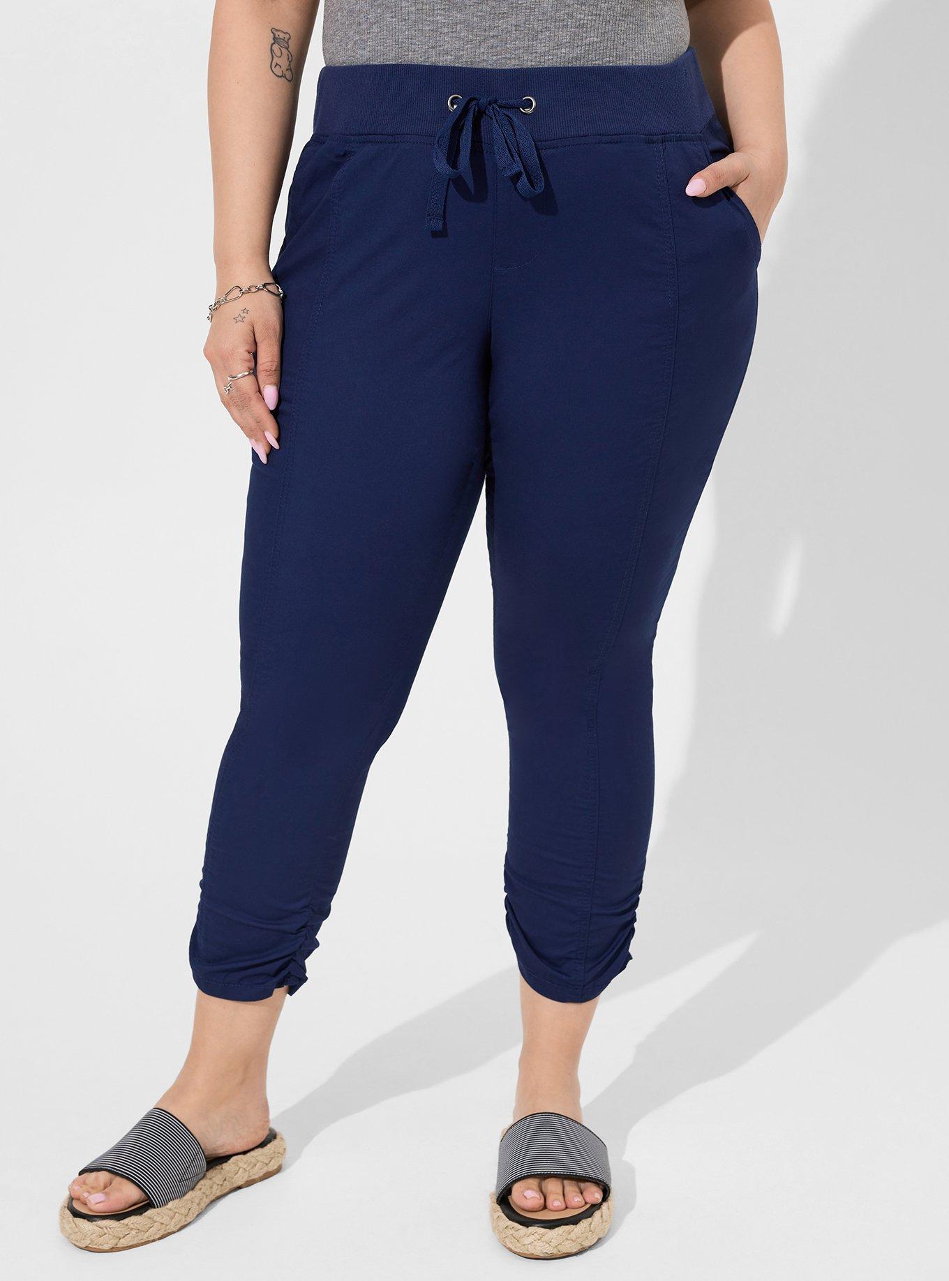 Plus Size - Crop Pull-On Skinny Stretch Poplin Mid-Rise Pant - Torrid