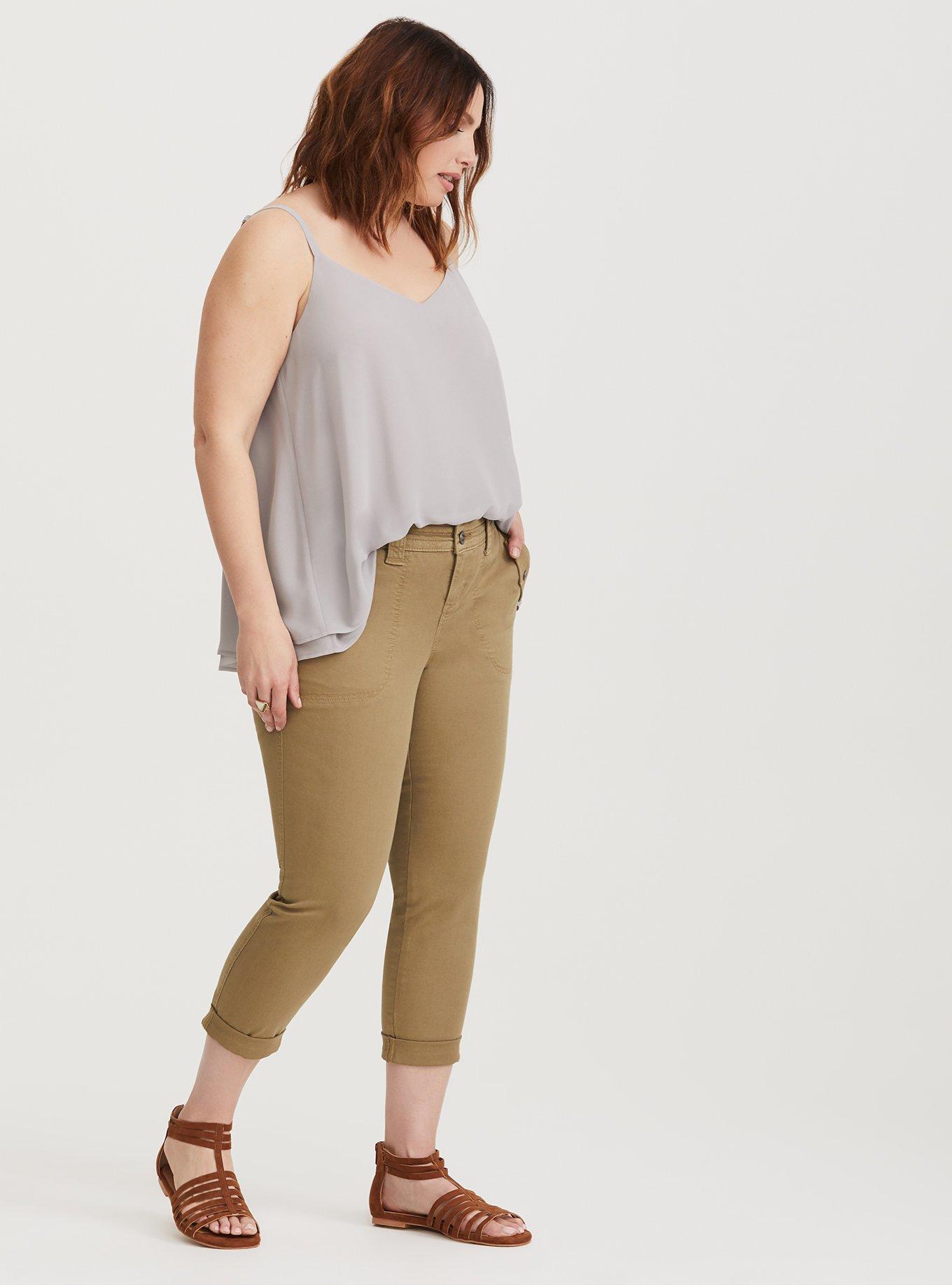 Cropped Twill Military Pant - Pale Sage, SAGE, alternate