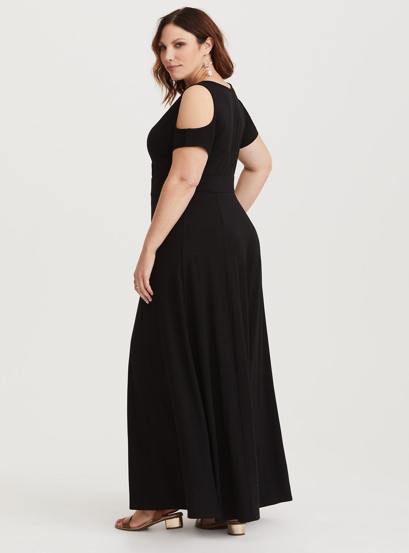 Plus Size Black Jersey Cold Shoulder Maxi Dress Torrid